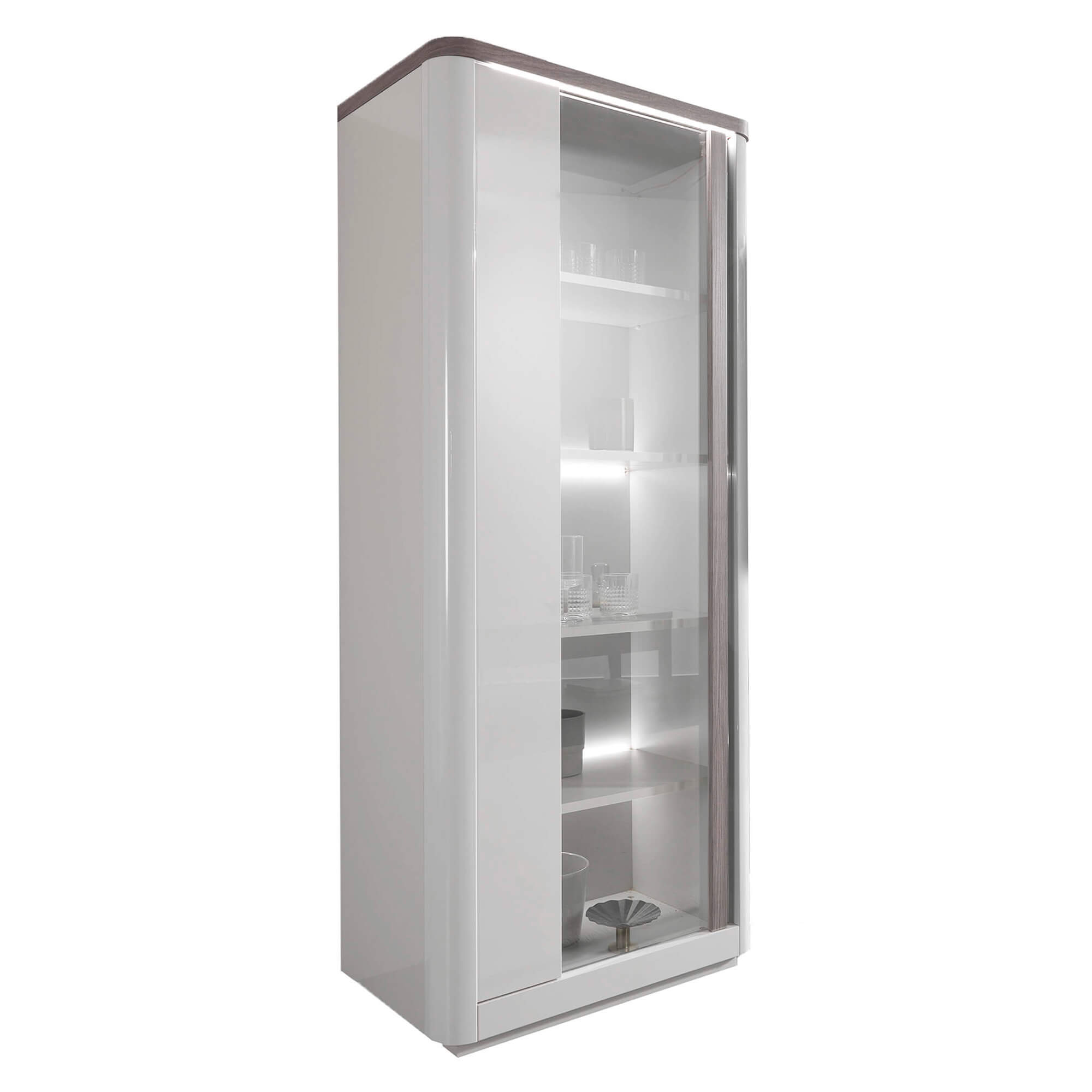 Vitrine-PESARO-com-1-porta-e-com-LED-Cinzento-Brilho-e-Carvalho-Cinza