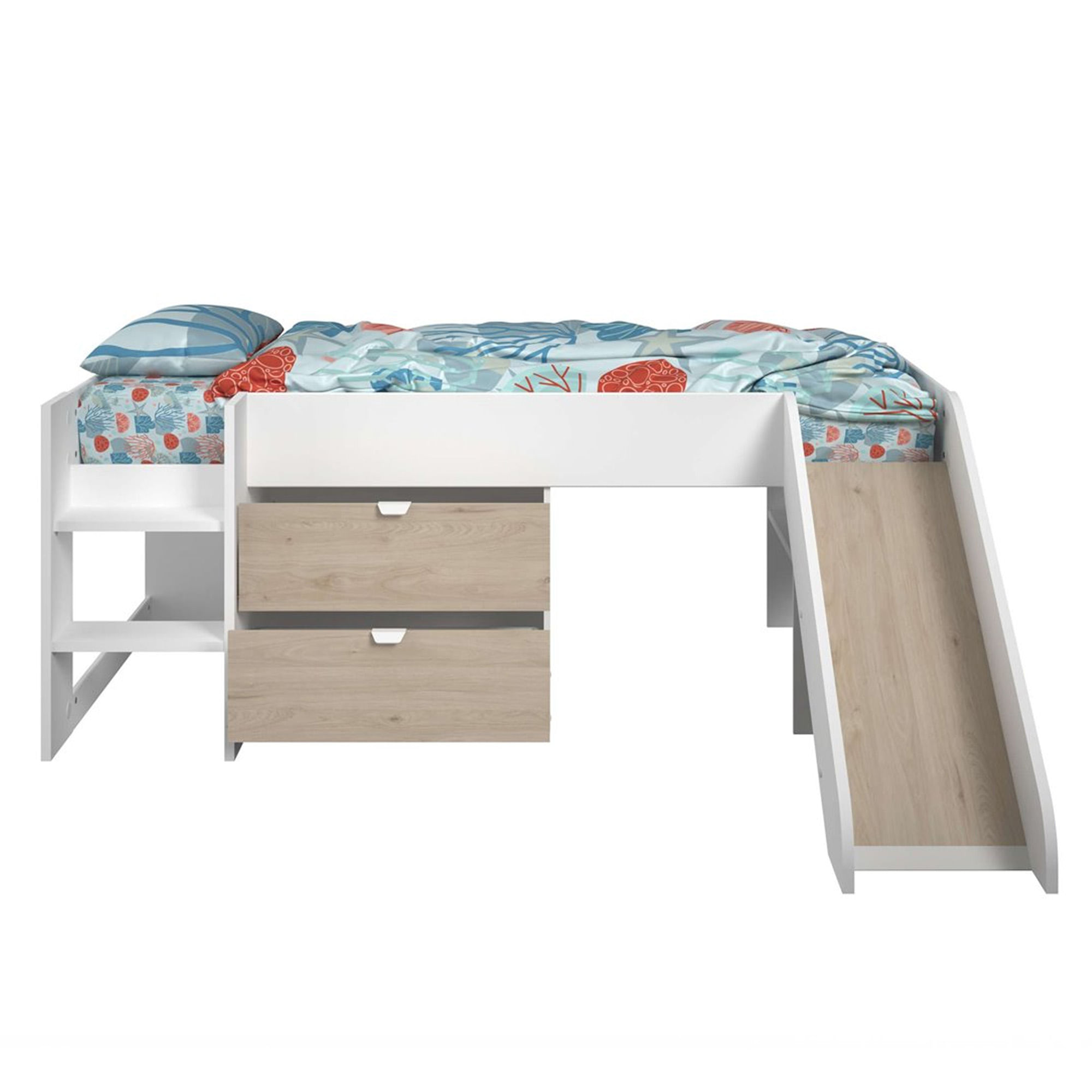 Cama-alta-ESCORREGA-90-x-200-cm---Branco-e-Carvalho