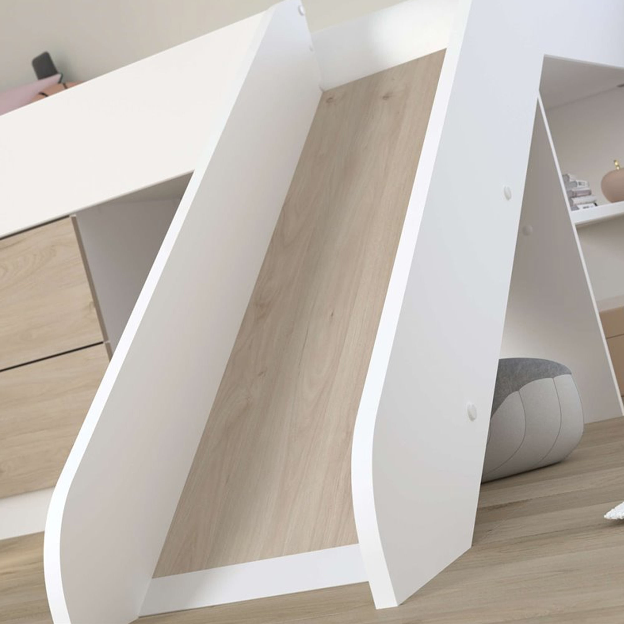 Cama-alta-ESCORREGA-90-x-200-cm---Branco-e-Carvalho