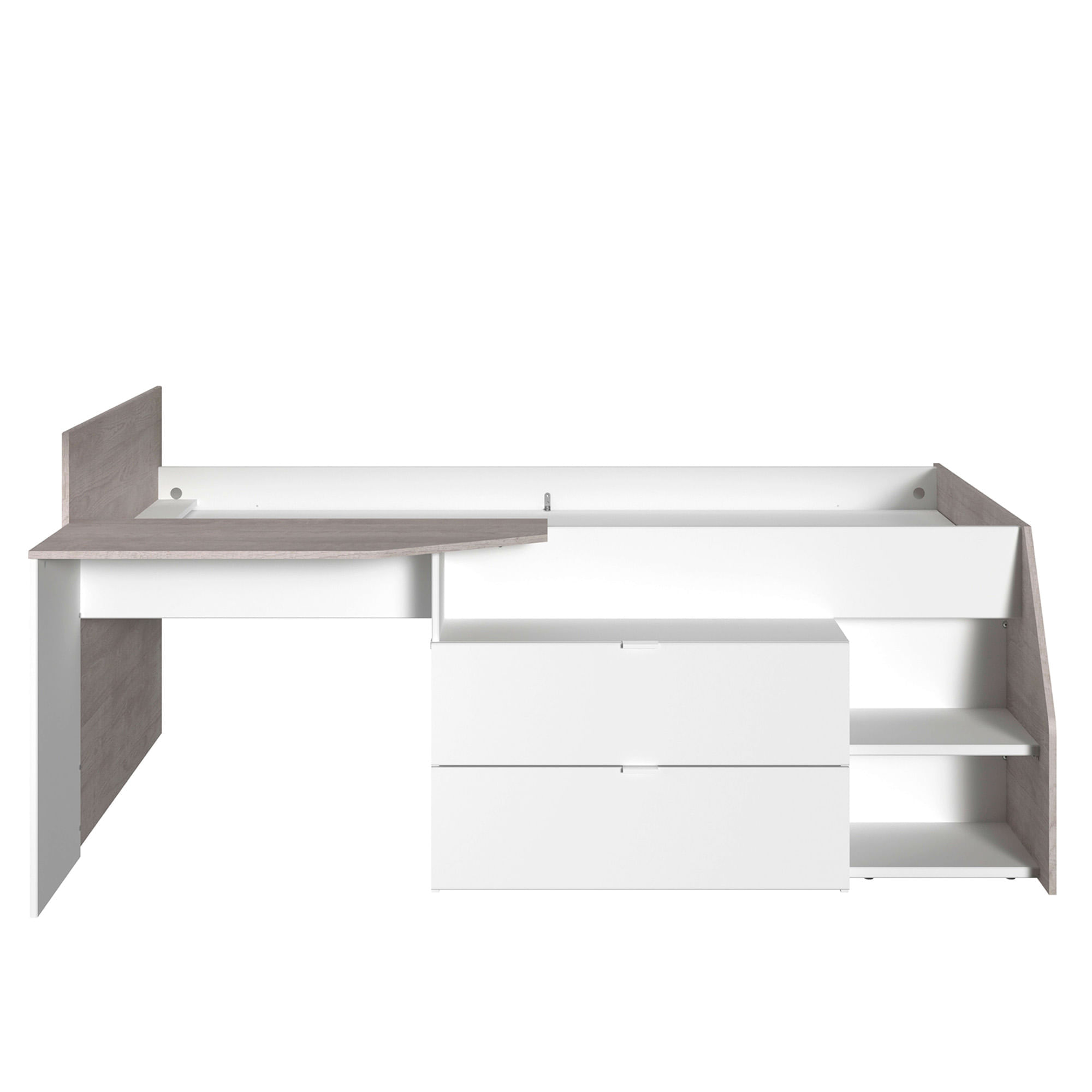 Cama-alta-MILKY-com-secretaria-90-x-200-cm---Branco-e-Cinzento