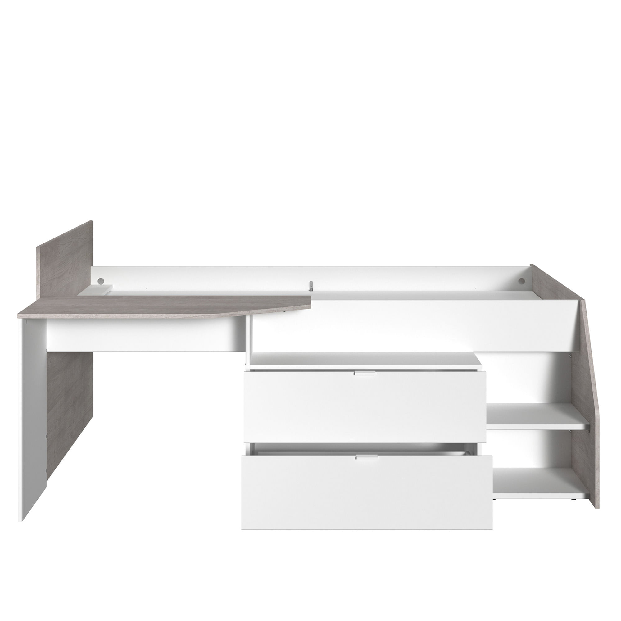 Cama-alta-MILKY-com-secretaria-90-x-200-cm---Branco-e-Cinzento