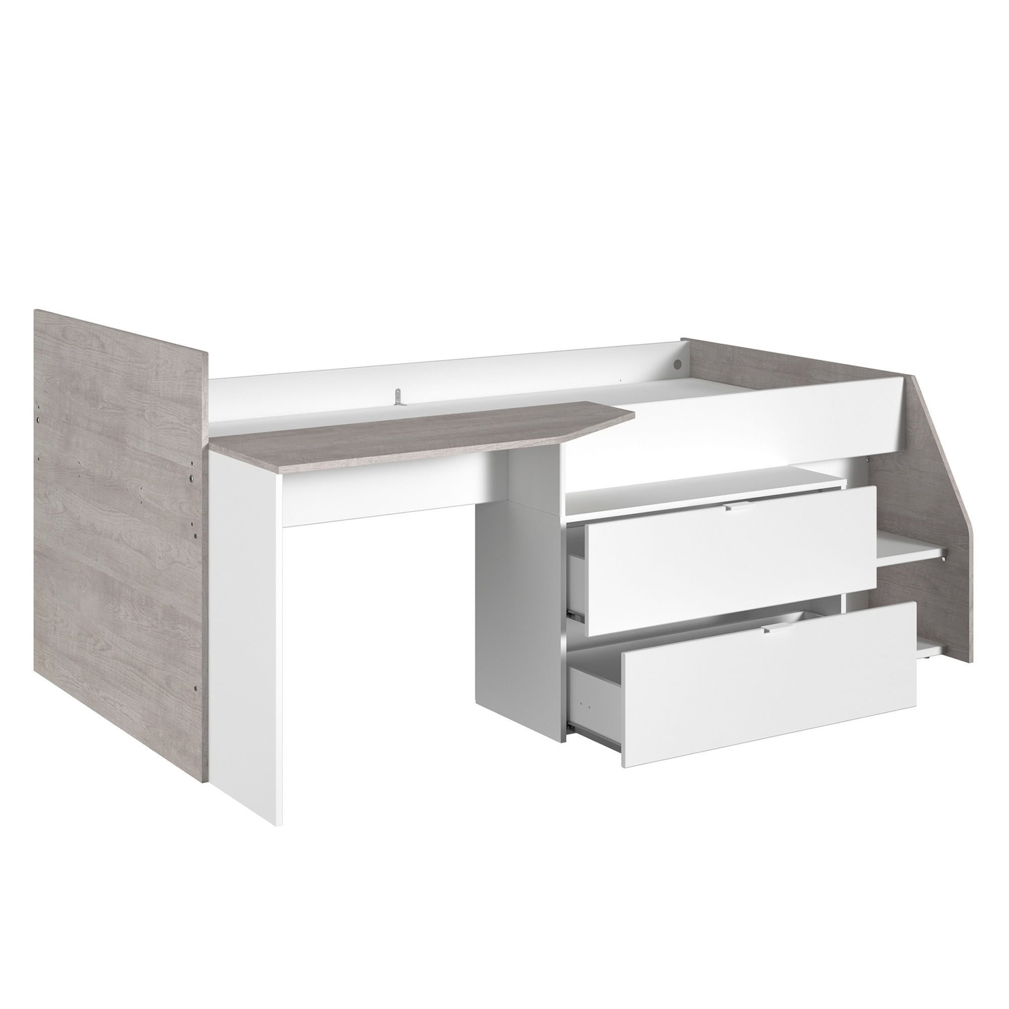 Cama-alta-MILKY-com-secretaria-90-x-200-cm---Branco-e-Cinzento