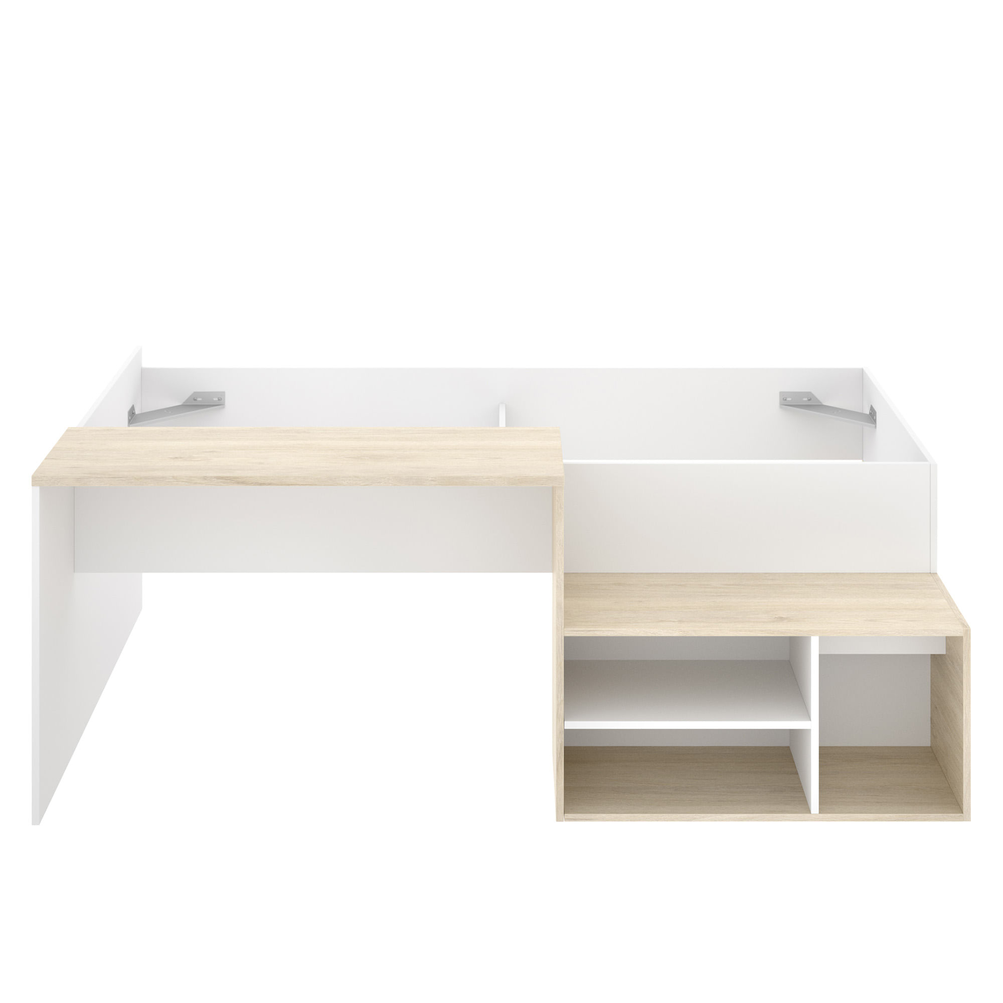 Cama-alta-ERICK-com-secretaria-90-x-190-cm---Branco-e-Carvalho