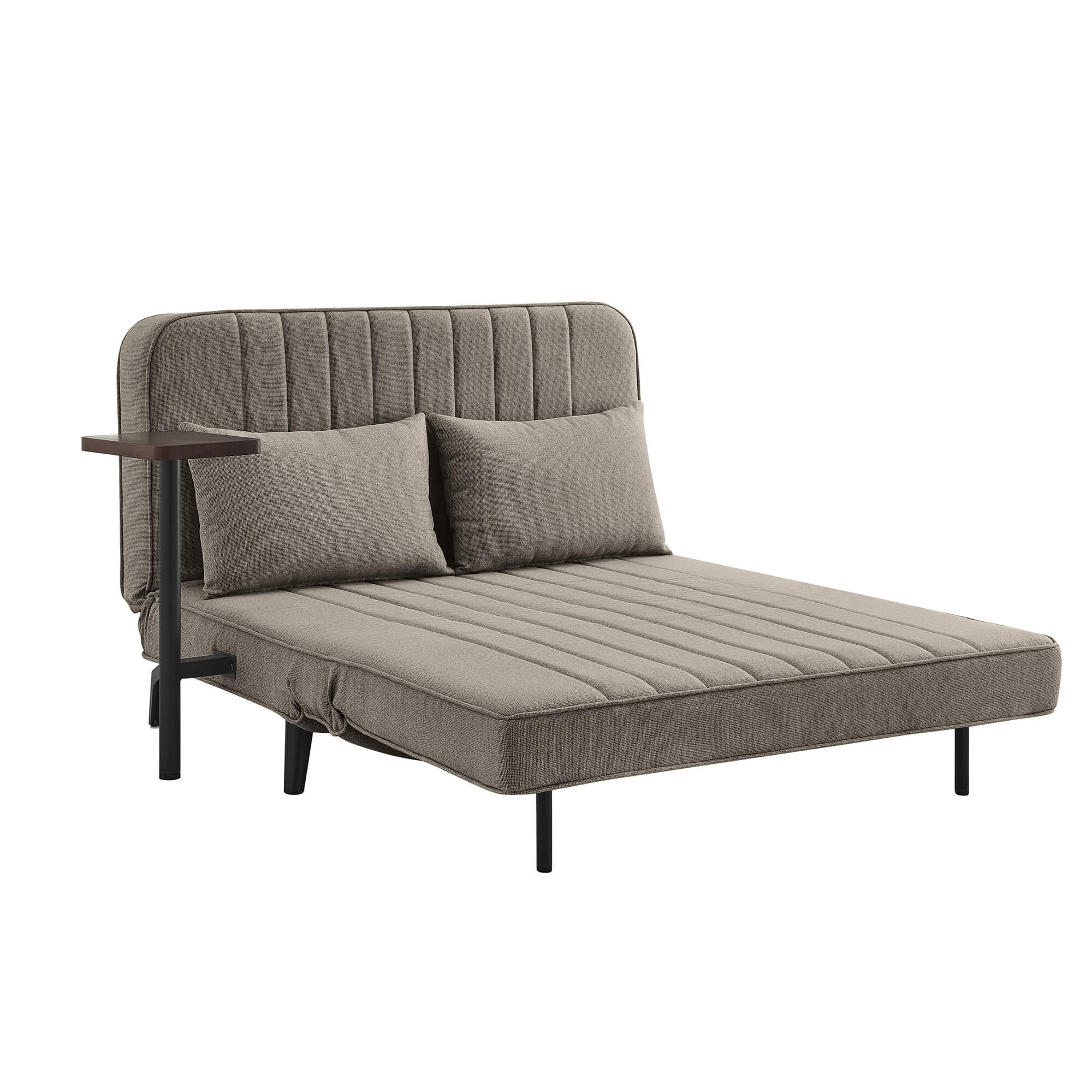 Sofa-cama-MYLLA-com-mesa-de-apoio-Taupe