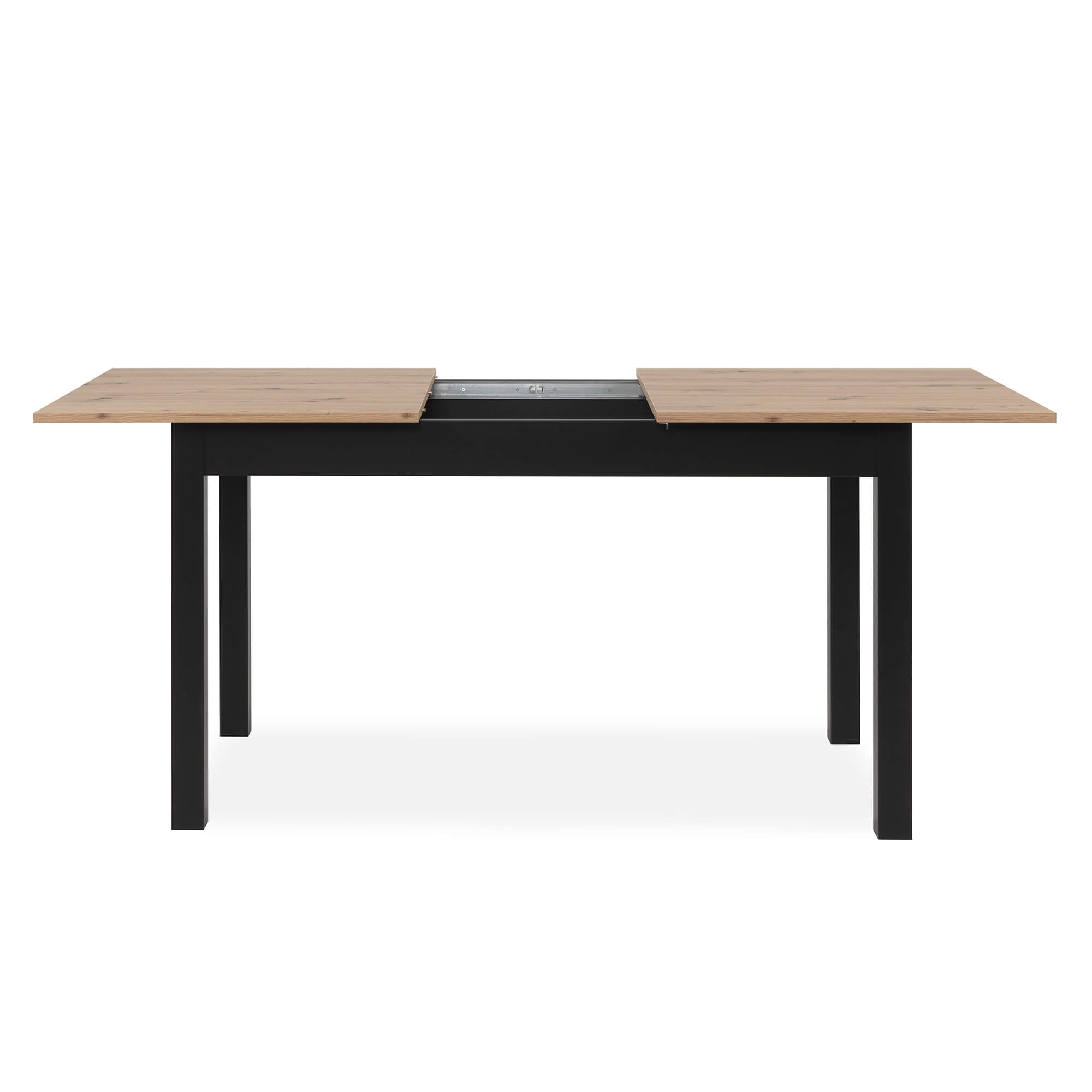 Mesa-extensivel-COBURG-140-a-180-cm---Preto-e-Carvalho-Artesanato