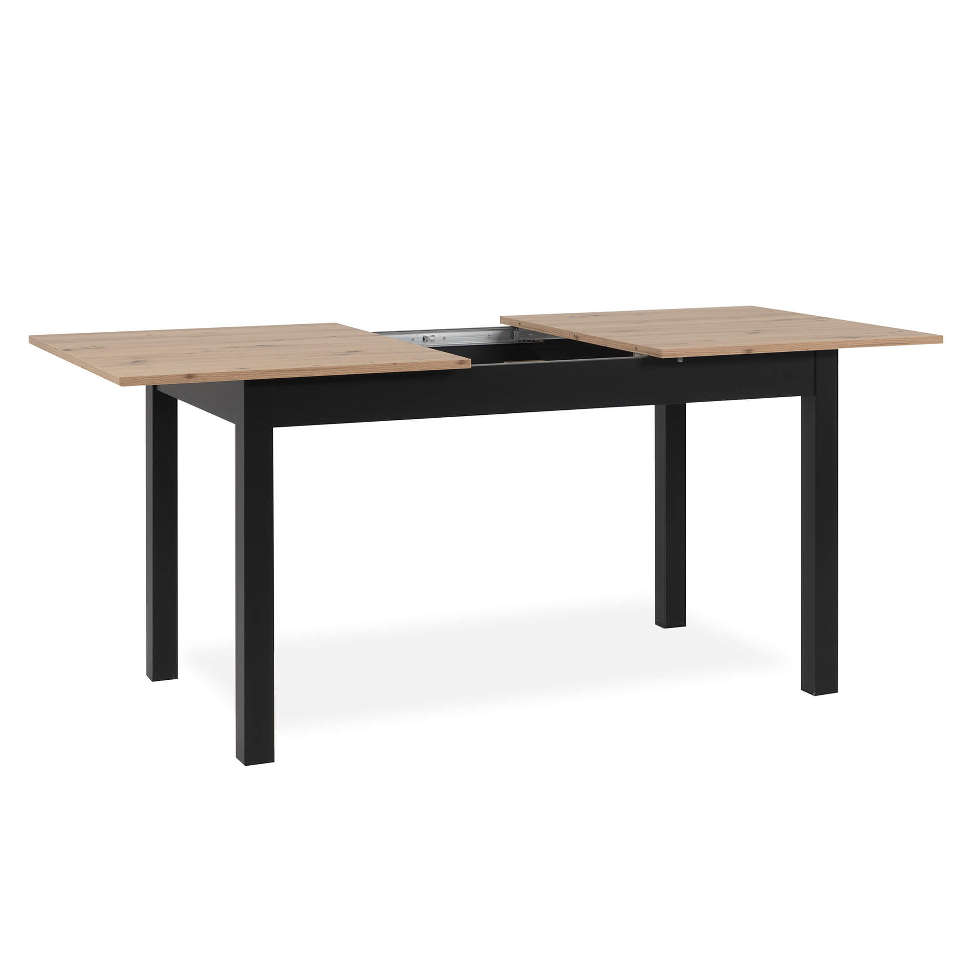 Mesa-extensivel-COBURG-140-a-180-cm---Preto-e-Carvalho-Artesanato