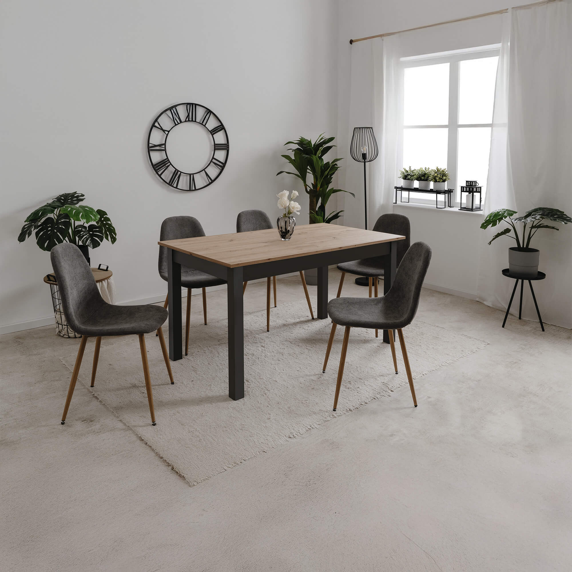 Mesa-extensivel-COBURG-140-a-180-cm---Preto-e-Carvalho-Artesanato