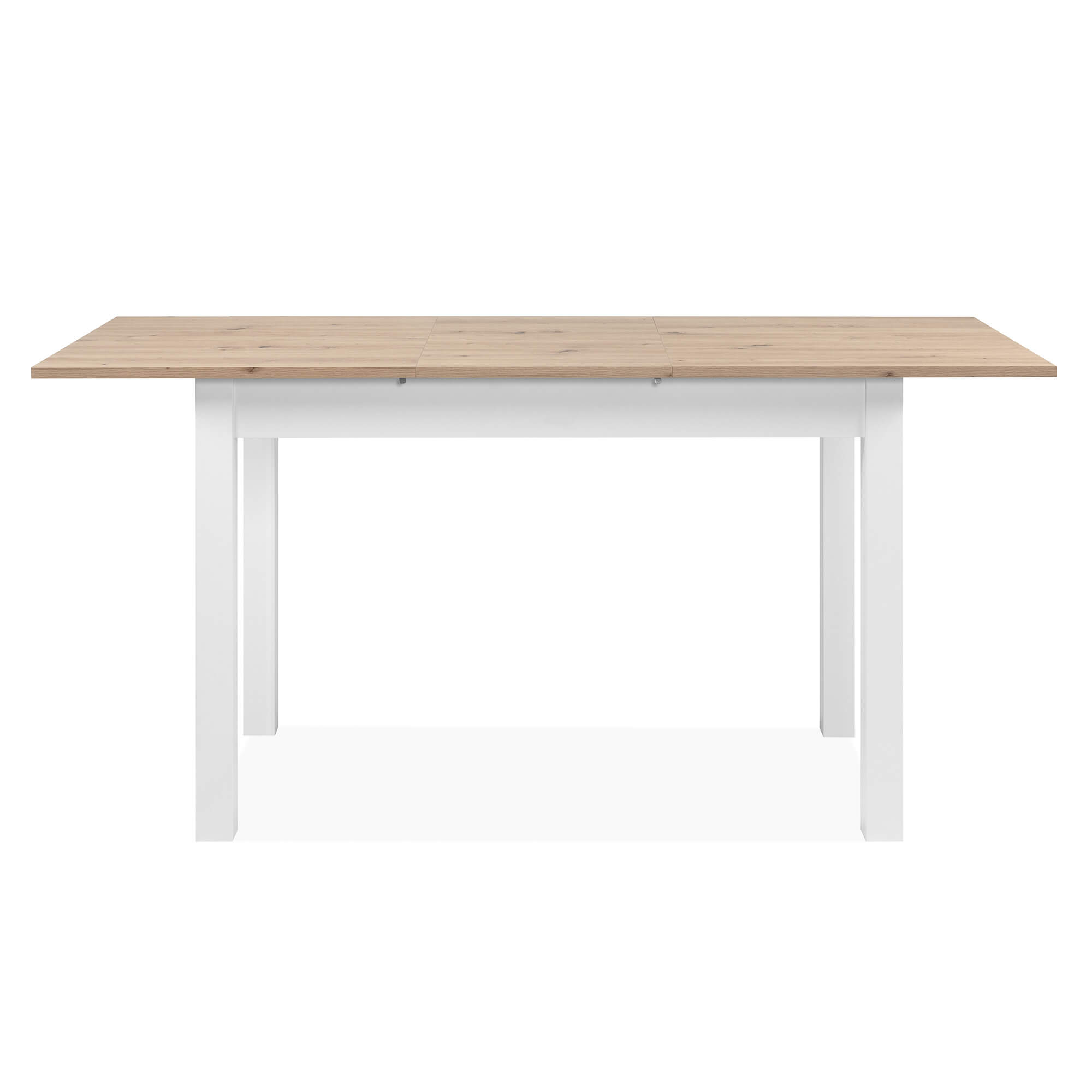 Mesa-extensivel-COBURG-120-a-160-cm---Carvalho-Artesanato-e-Branco