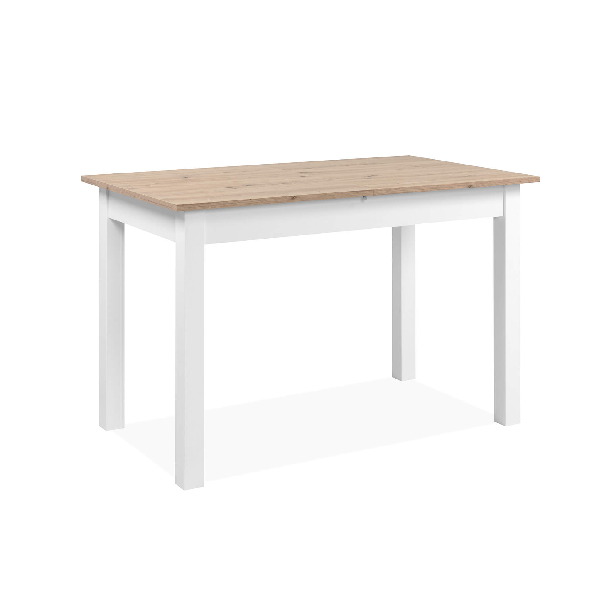 Mesa-extensivel-COBURG-120-a-160-cm---Carvalho-Artesanato-e-Branco