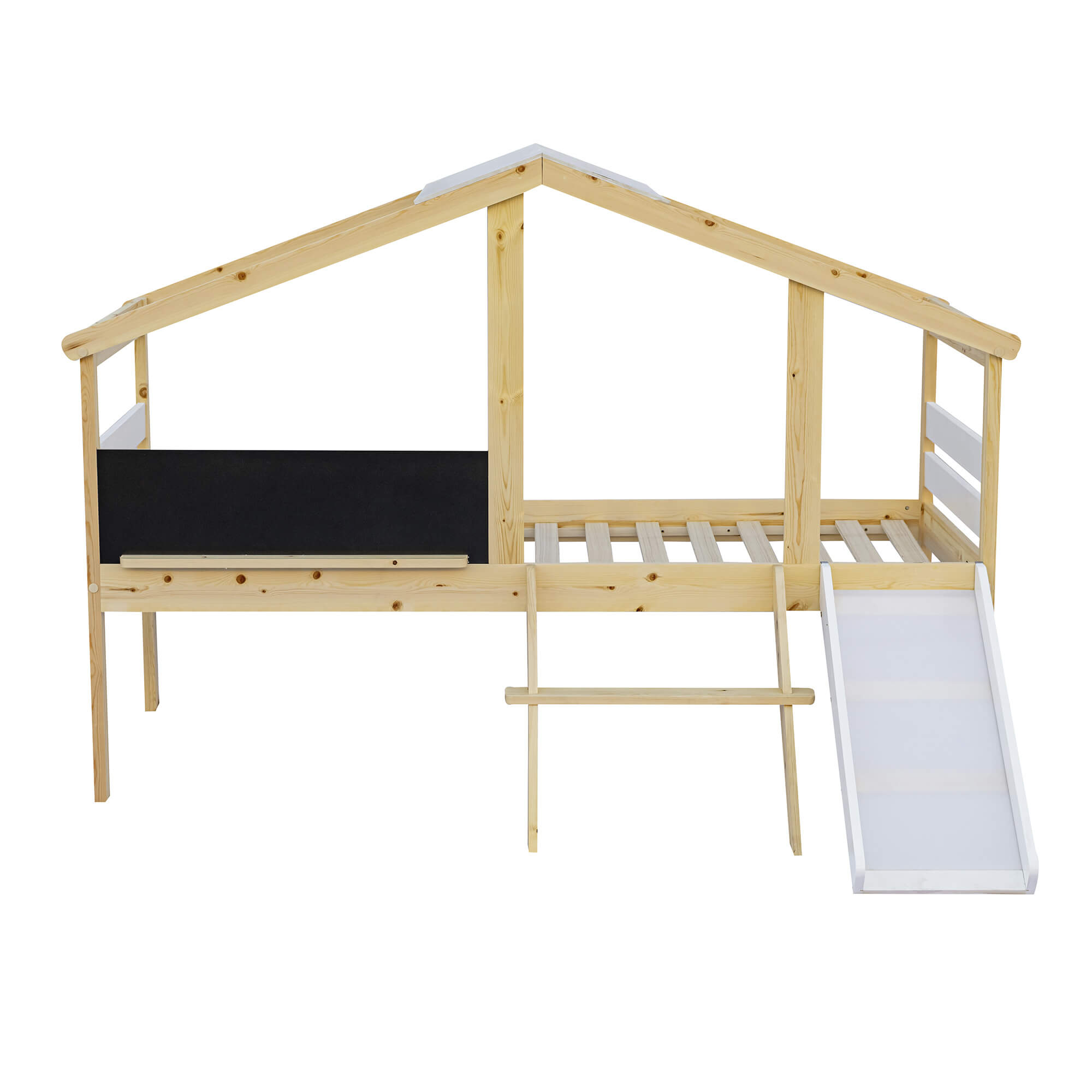 Cama-alta-SLIDER-com-escorrega-e-quadro-de-lousa-90-x-200-cm---Carvalho-Natura-e-Branco