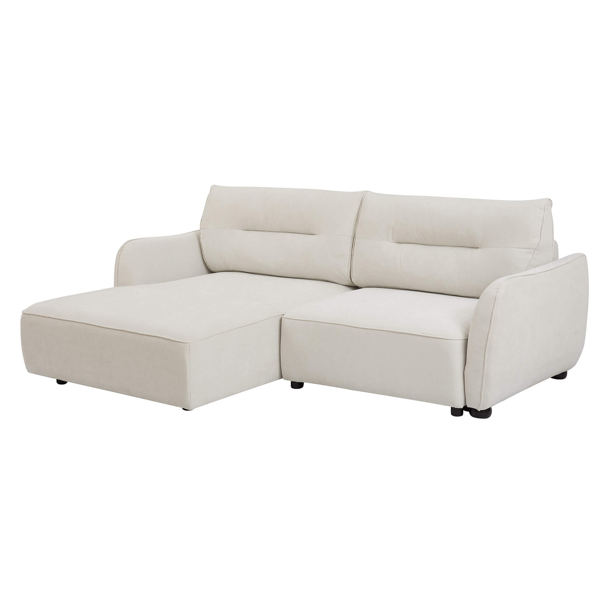 Sofa-chaise-longue-MELORIE-com-cama-e-bau-Bege---Esquerda