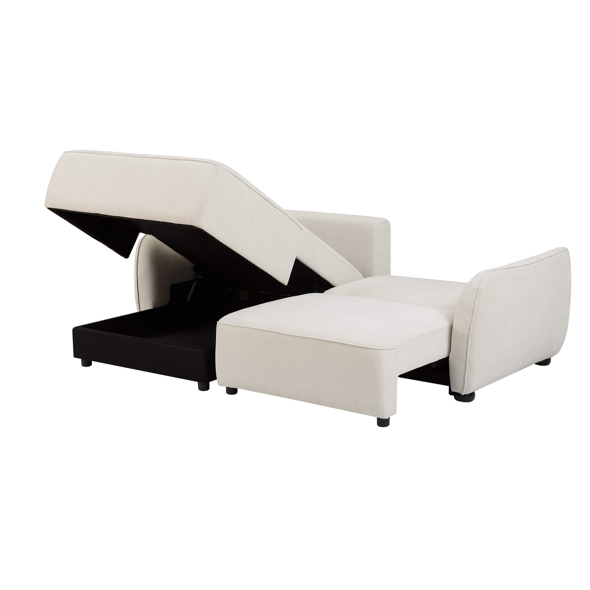 Sofa-chaise-longue-MELORIE-com-cama-e-bau-Bege---Esquerda