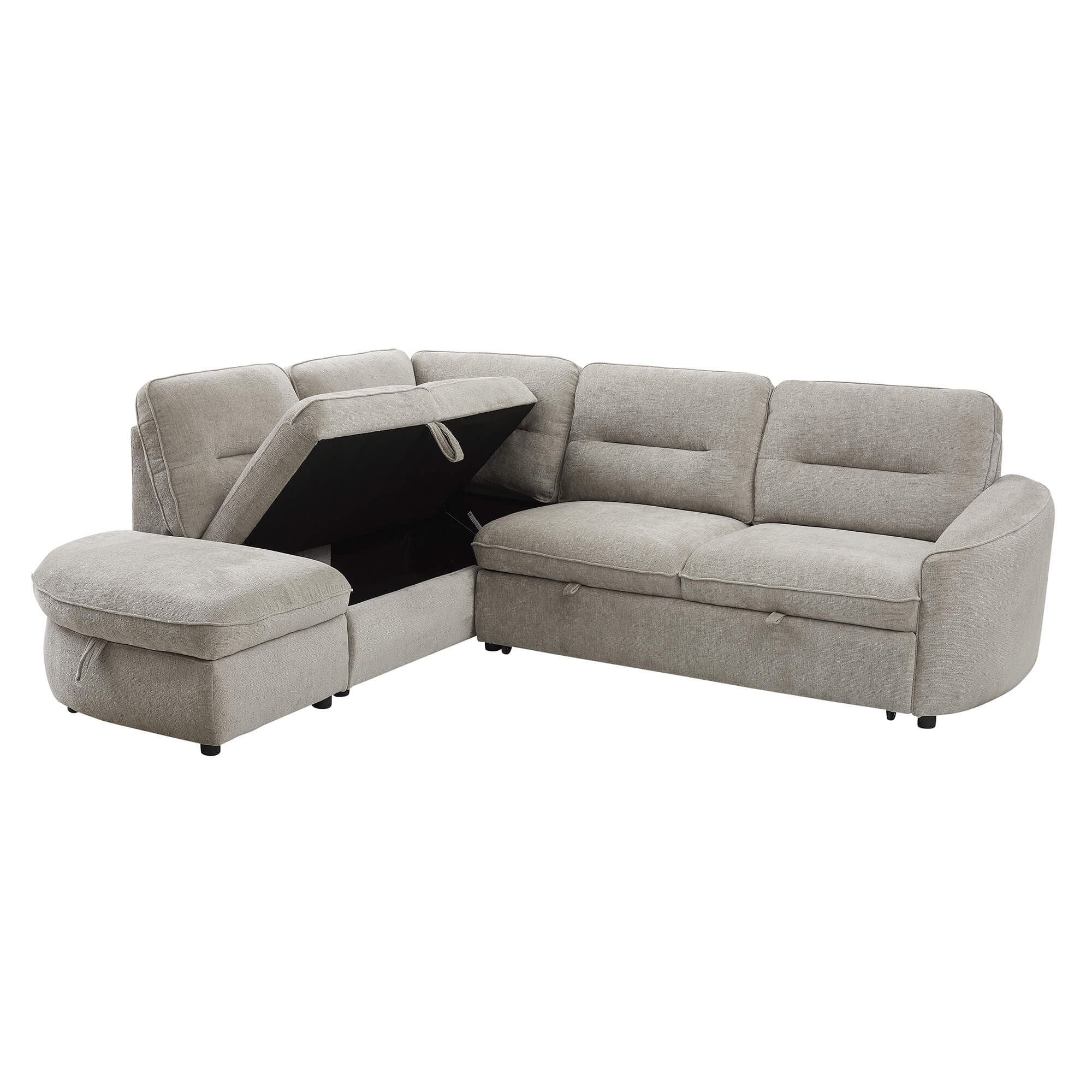 Sofa-de-canto-VIANA-com-cama-e-bau-Bege-Champanhe---Esquerda