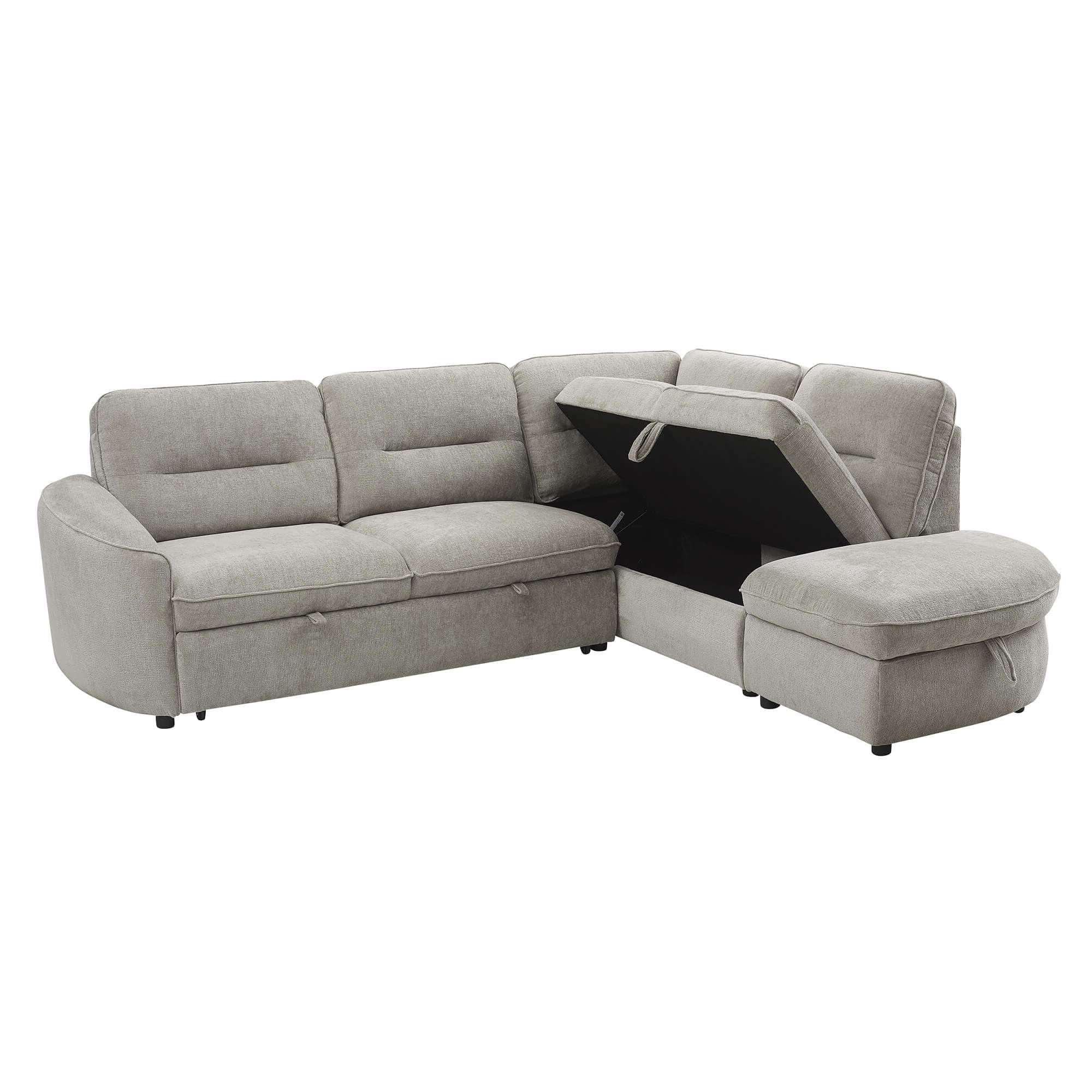 Sofa-de-canto-VIANA-com-cama-e-bau-Bege-Champanhe---Direita
