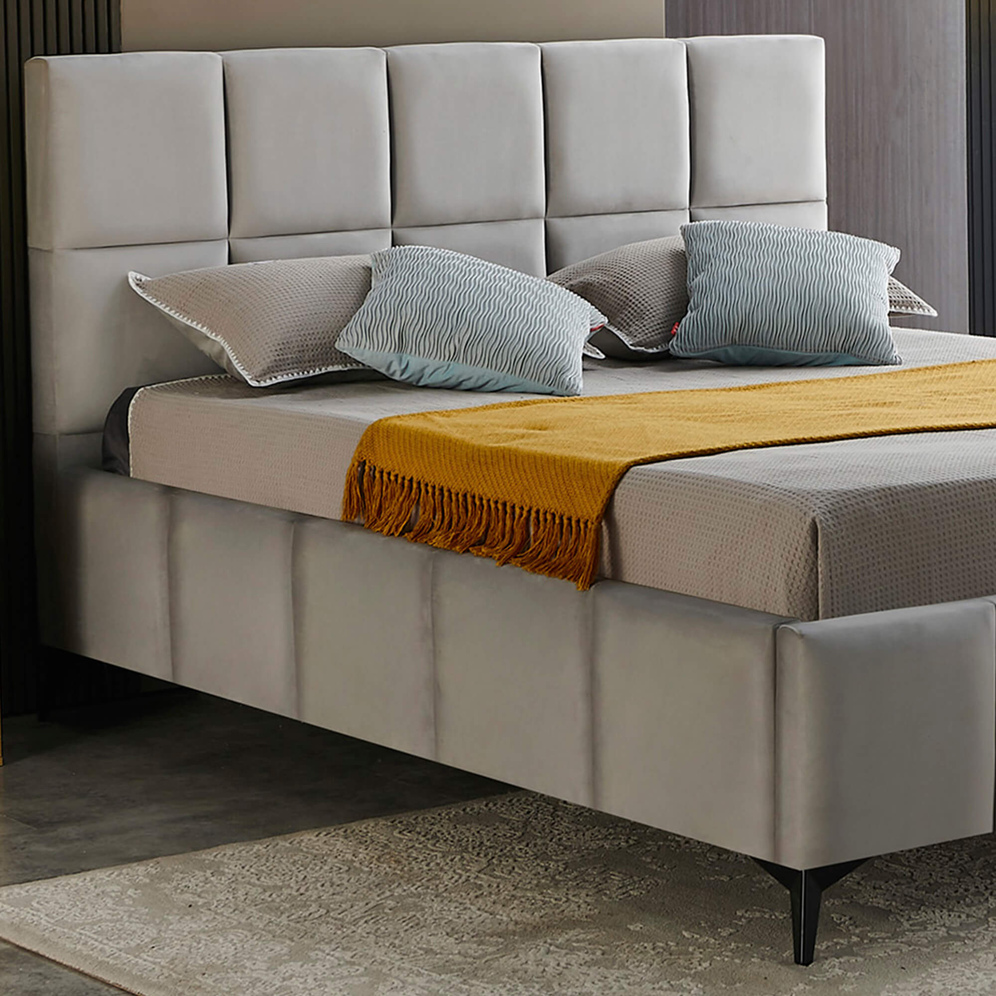 Cama-de-casal-VANESSA-140x190cm---Cinzento--Veludo-