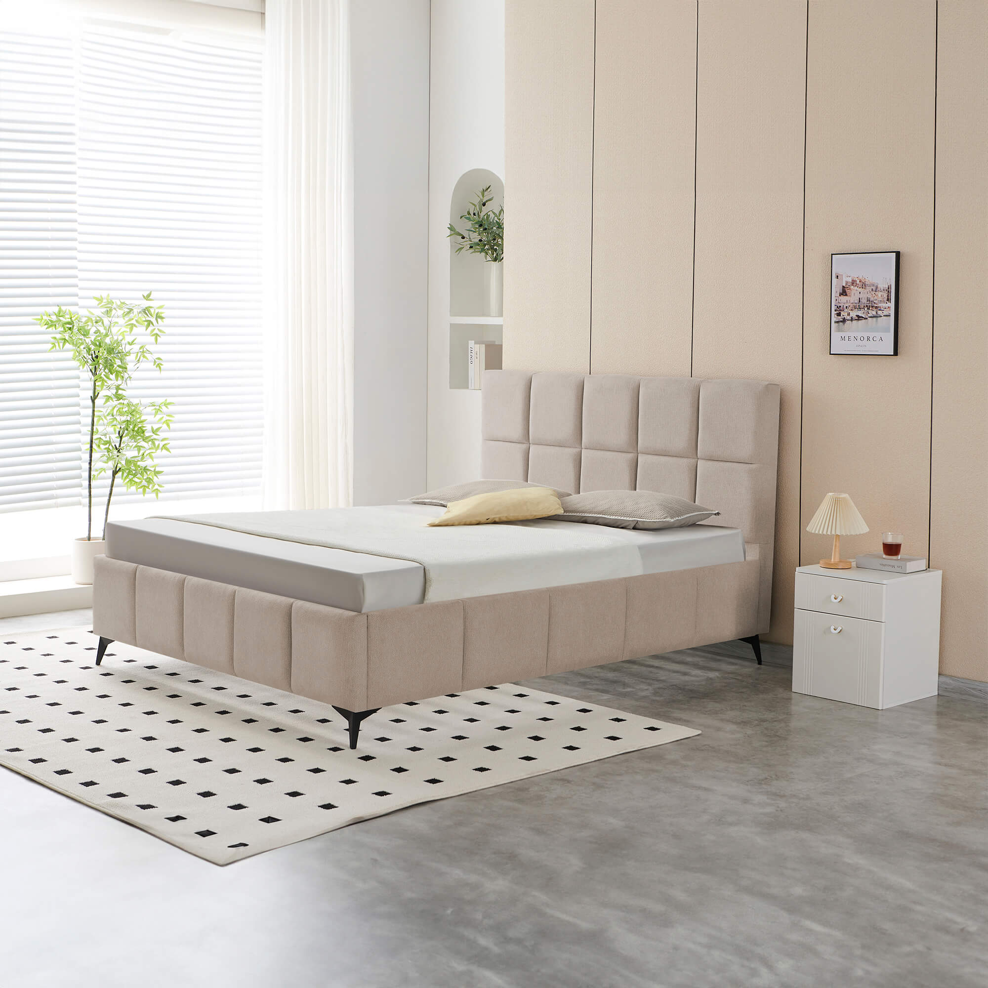 Cama-de-casal-VANESSA-140x190cm---Bege-