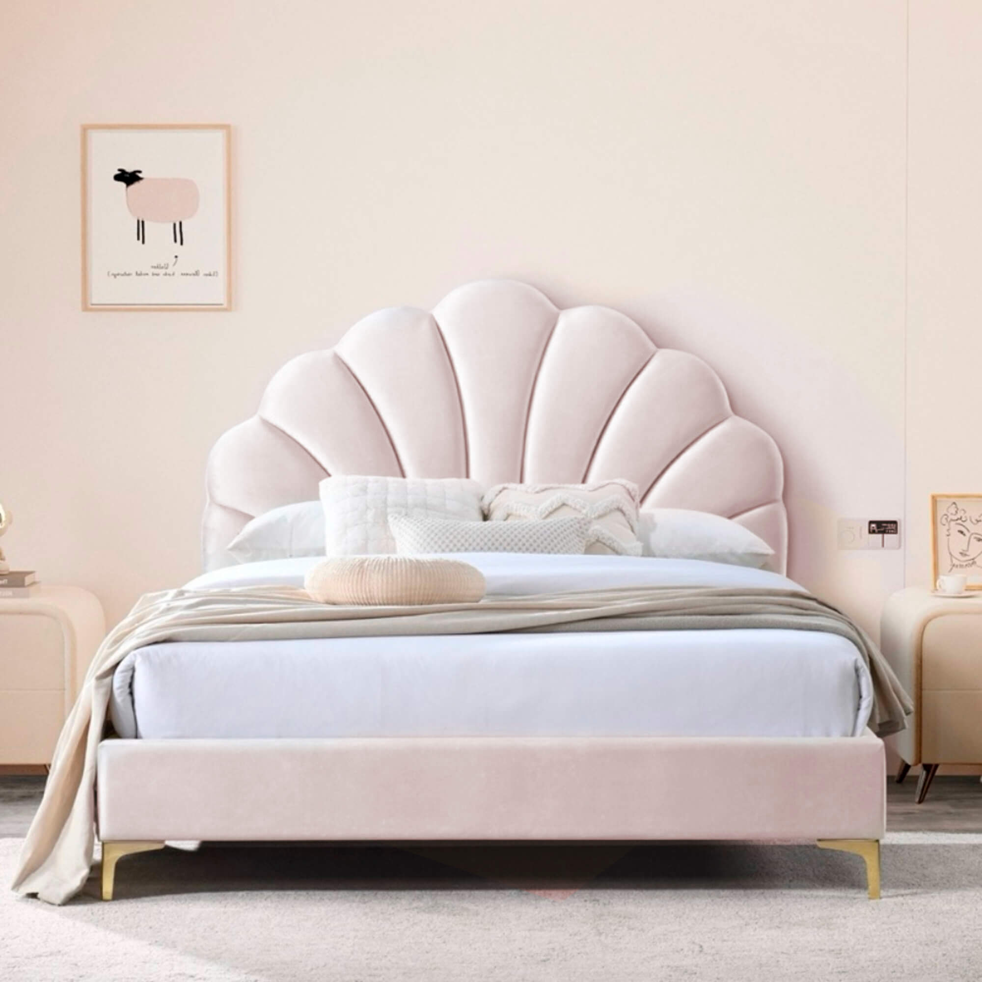 Cama-de-casal-FLORA-140-x-190-cm---Rosa-Claro