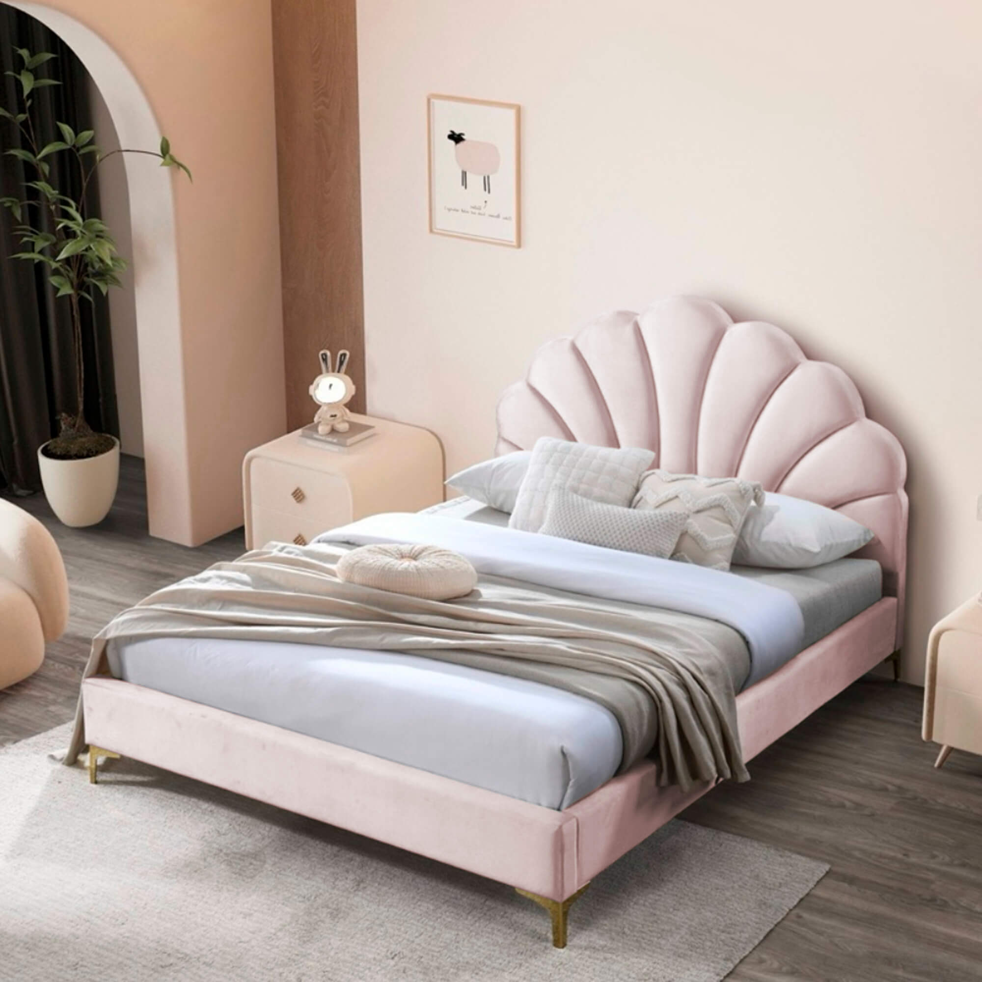 Cama-de-casal-FLORA-140-x-190-cm---Rosa-Claro