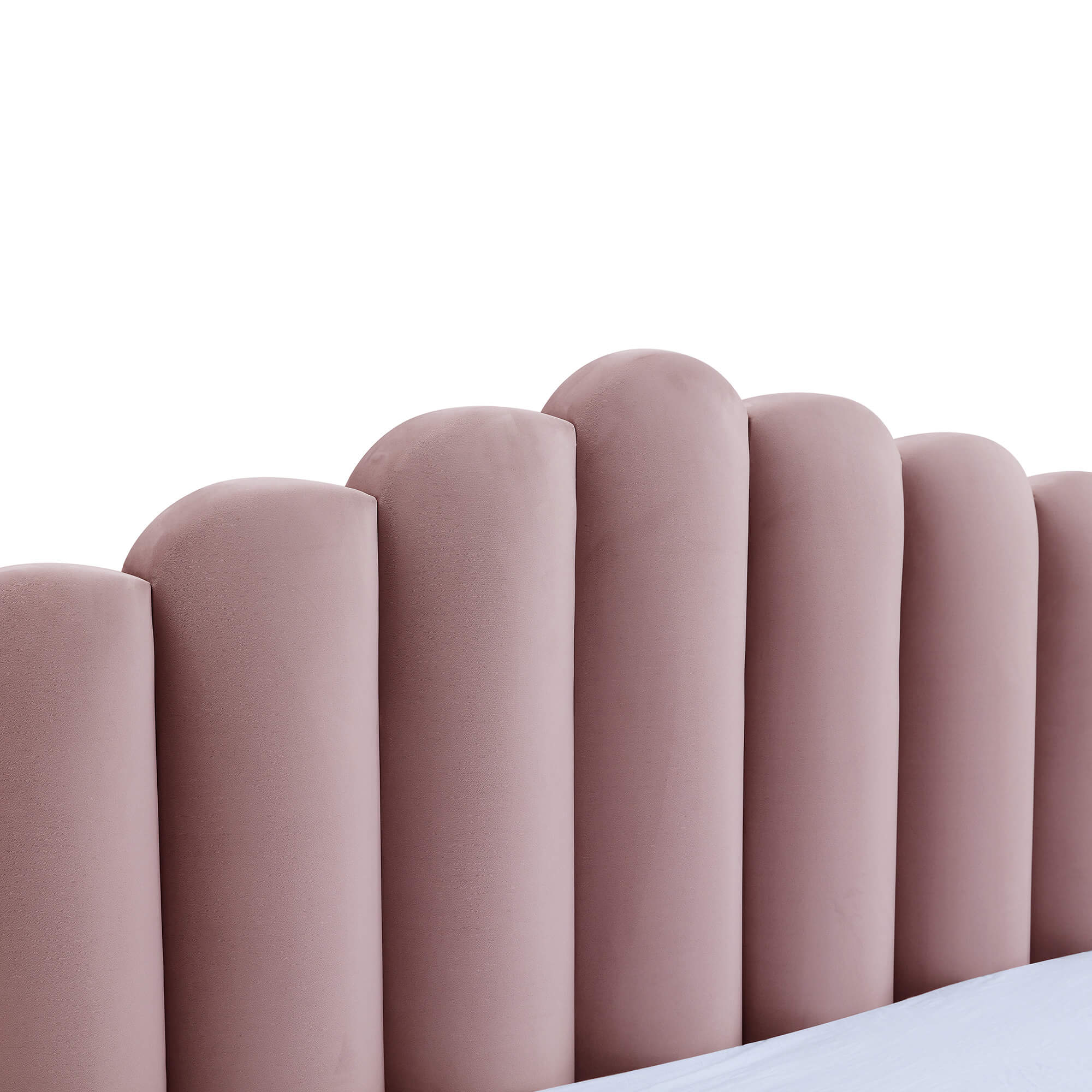 Cama-de-casal-CAMILLA-140-x-190-cm---Rosa--Veludo-