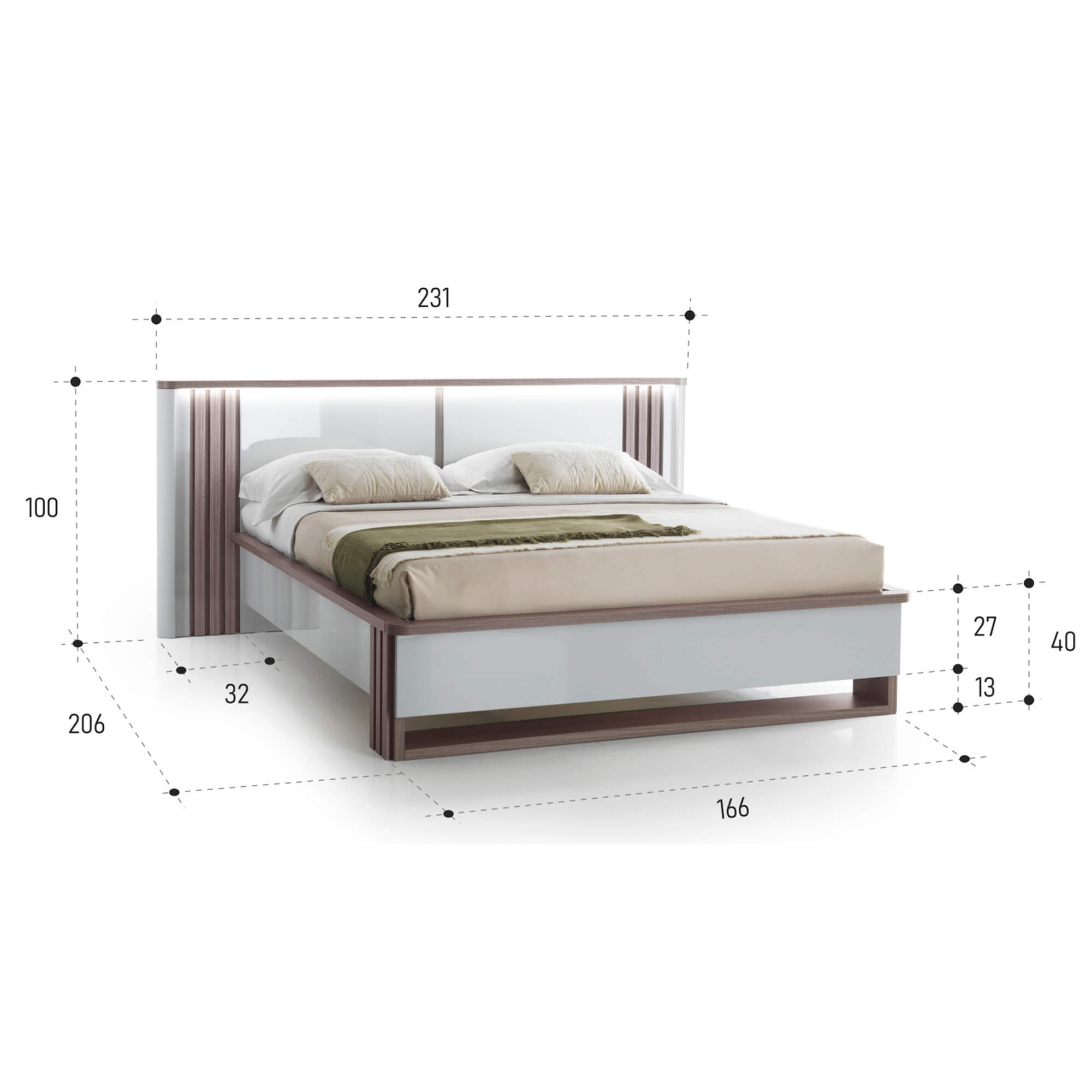 Cama-de-casal-PESARO-com-LED-160-x-200-cm---Cinzento-Brilho-e-Carvalho-Cinza