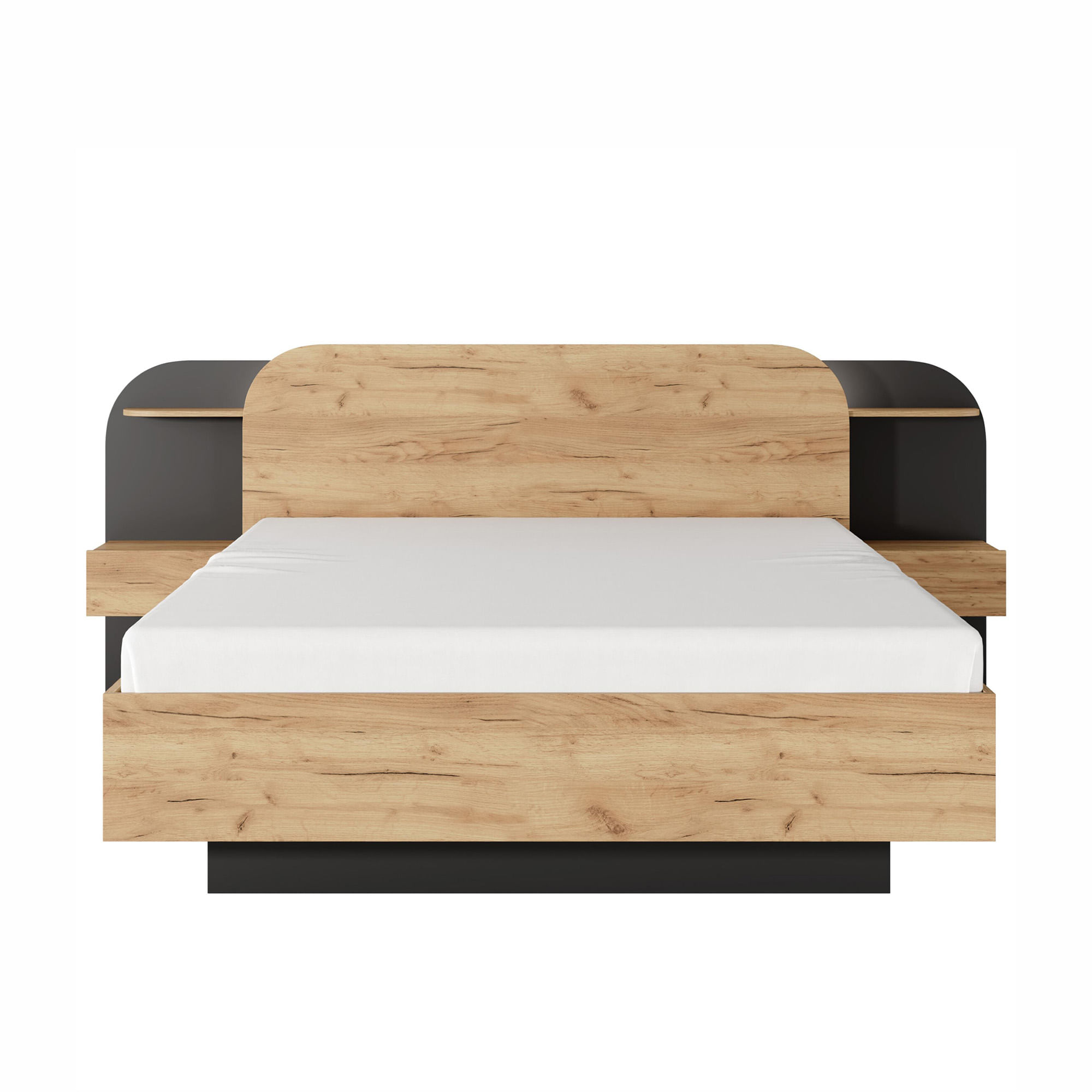 Cama-de-casal-DORIAN-160-x-200-cm---Carvalho-e-Preto