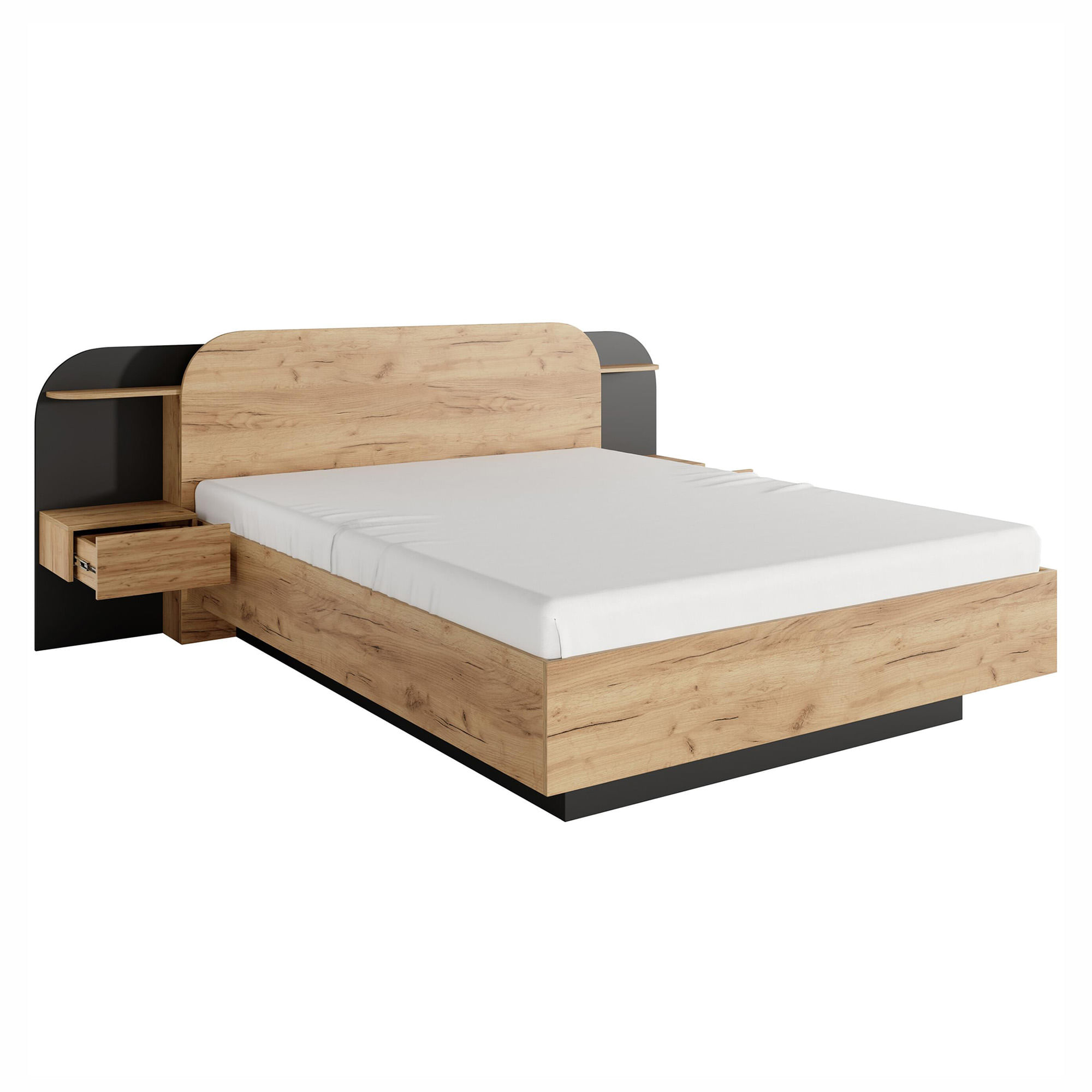 Cama-de-casal-DORIAN-160-x-200-cm---Carvalho-e-Preto