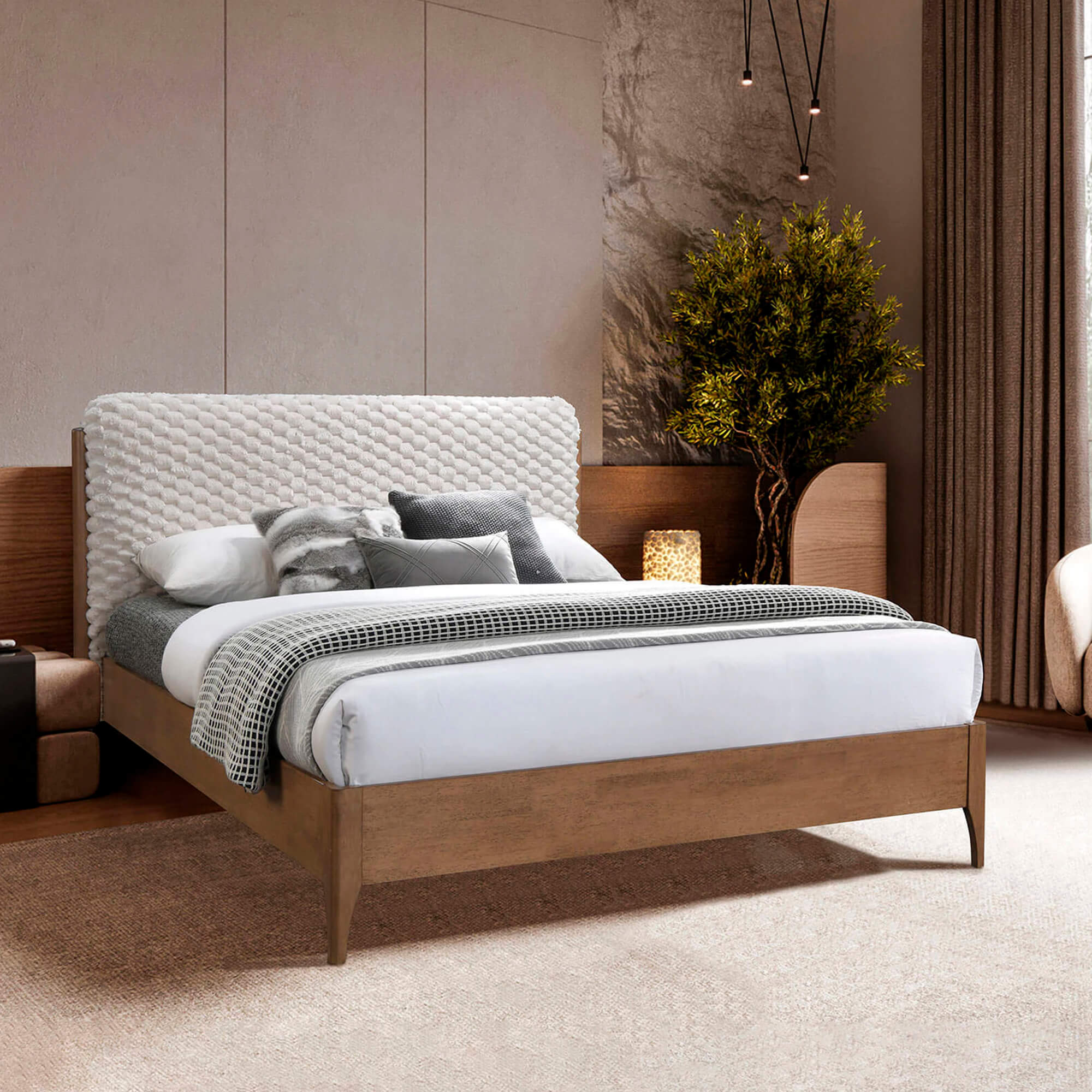 Cama-de-casal-NELIA-160-x-200-cm---Bege-e-Castanho