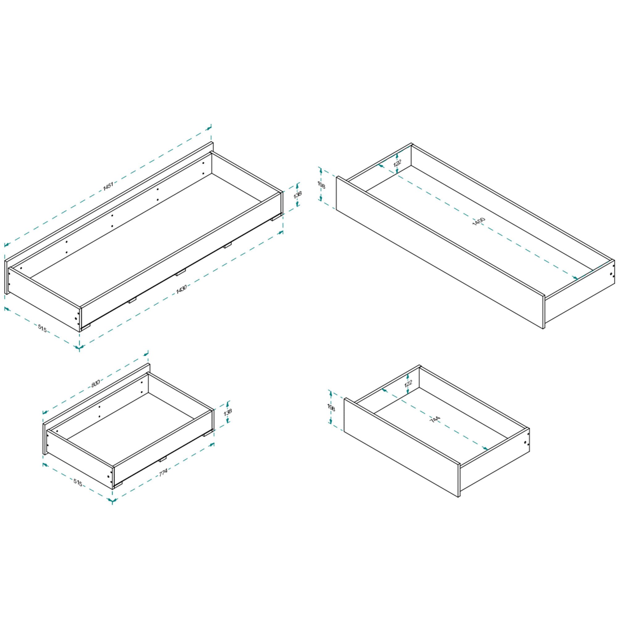 Cama-de-casal-CONCORDE-com-gavetas-160-x-200-cm---Bege-Claro