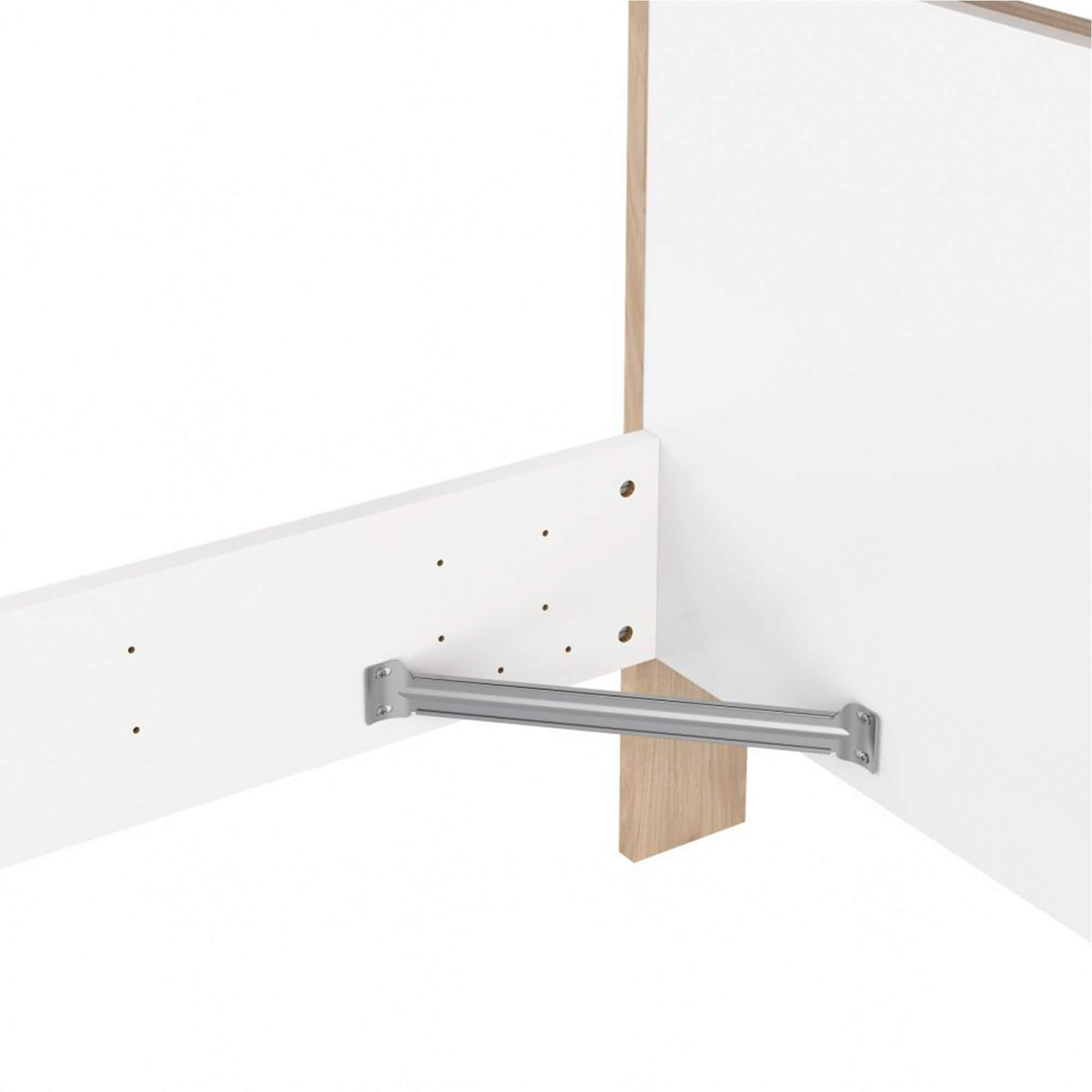 Cama-de-casal-NEXT-160-x-200-cm---Carvalho-e-Branco-Brilho