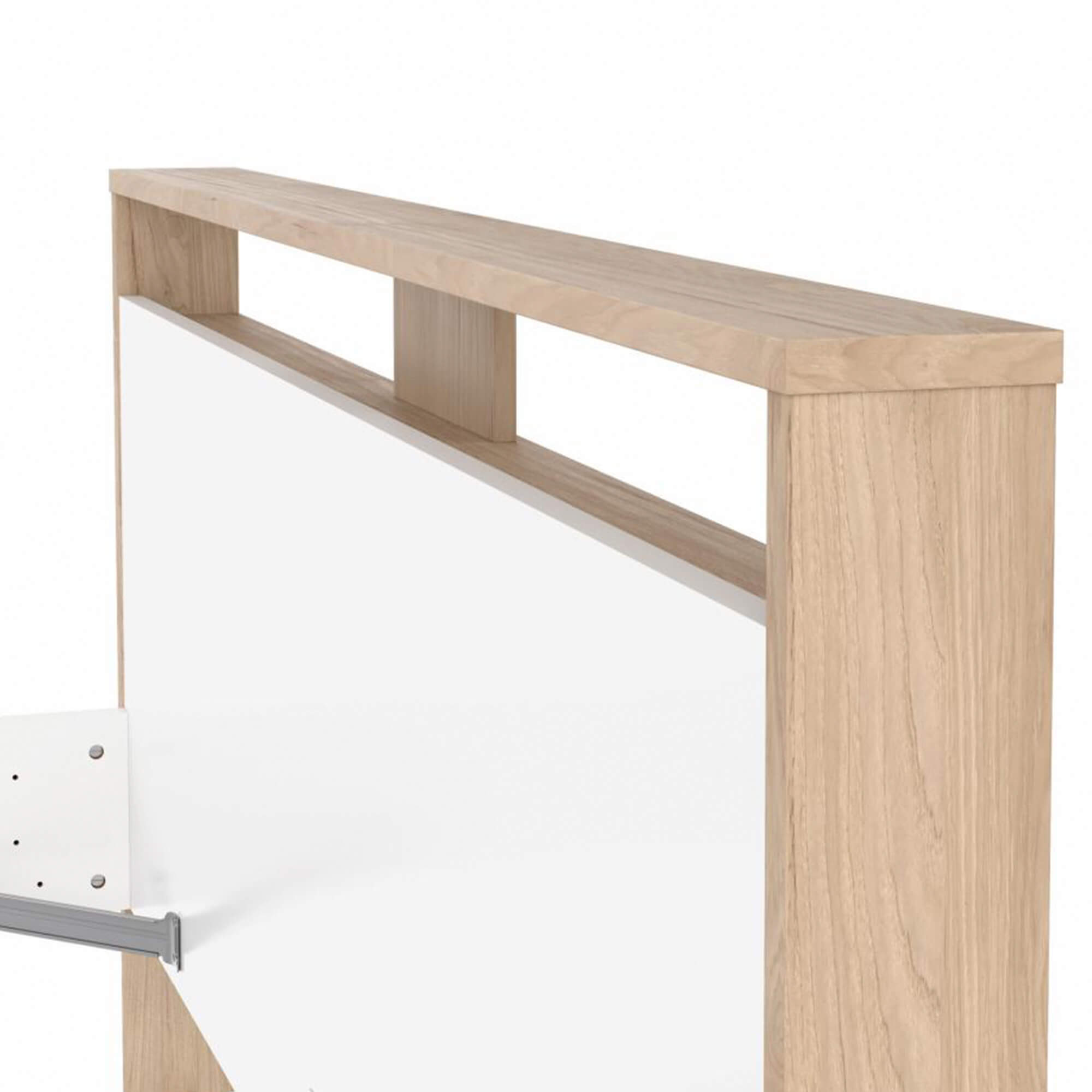 Cama-de-casal-NEXT-160-x-200-cm---Carvalho-e-Branco-Brilho