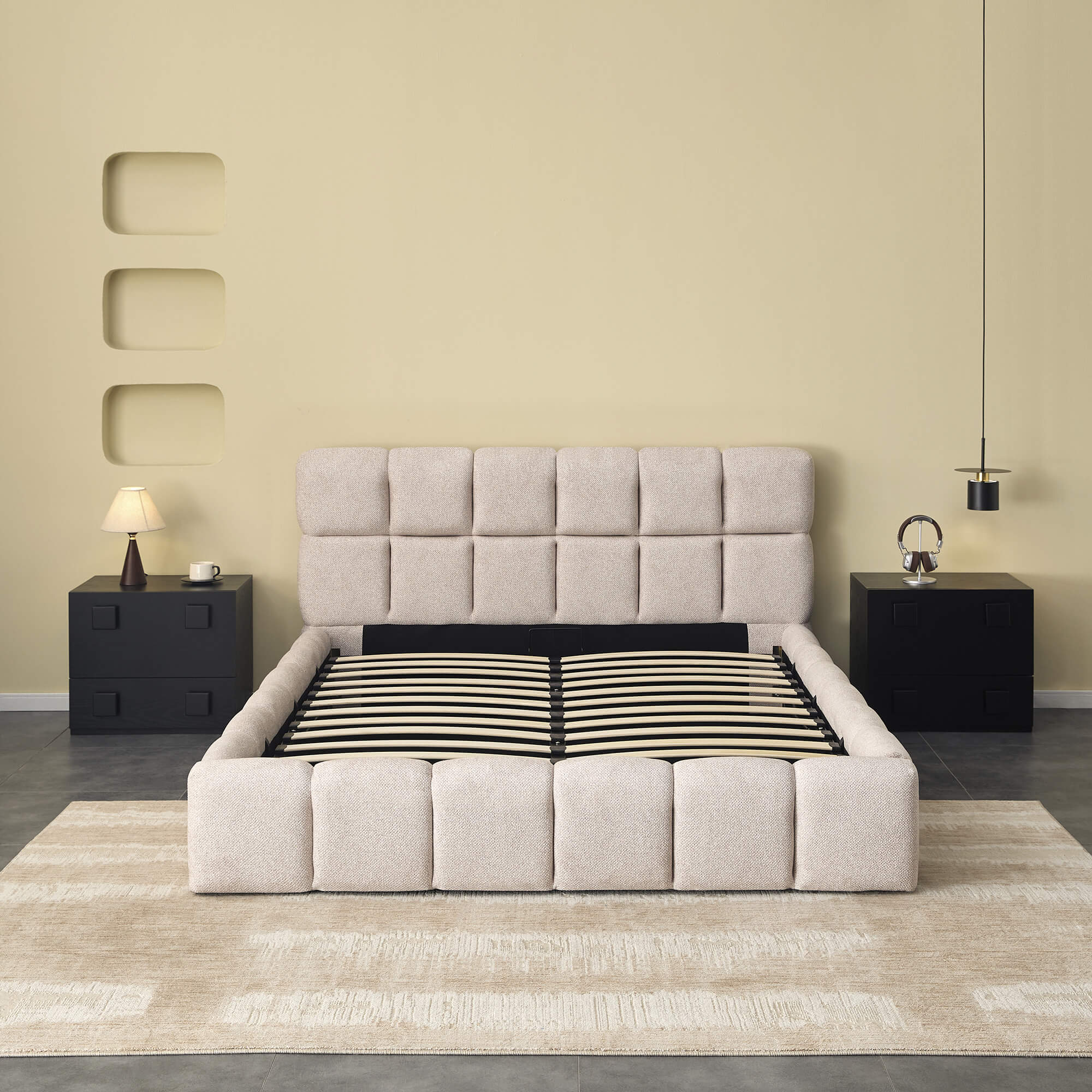 Cama-de-casal-elevatoria-MANCHESTER-160-x-200-cm---Bege