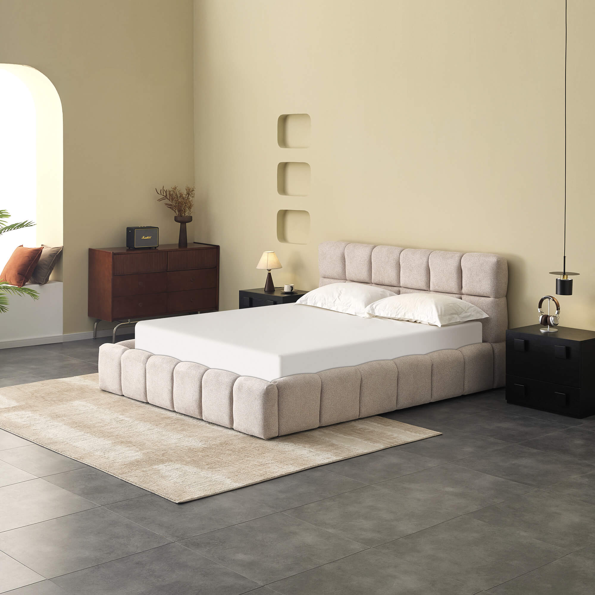 Cama-de-casal-elevatoria-MANCHESTER-160-x-200-cm---Bege