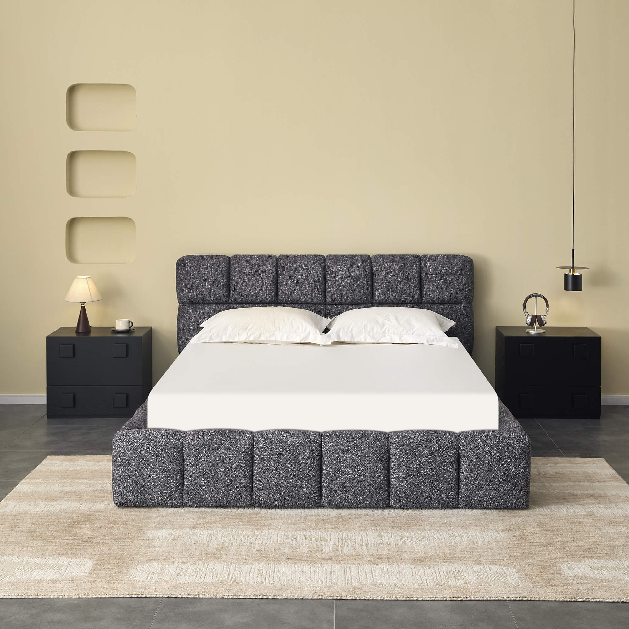 Cama-de-casal-elevatoria-MANCHESTER-160-x-200-cm---Cinzento-Escuro