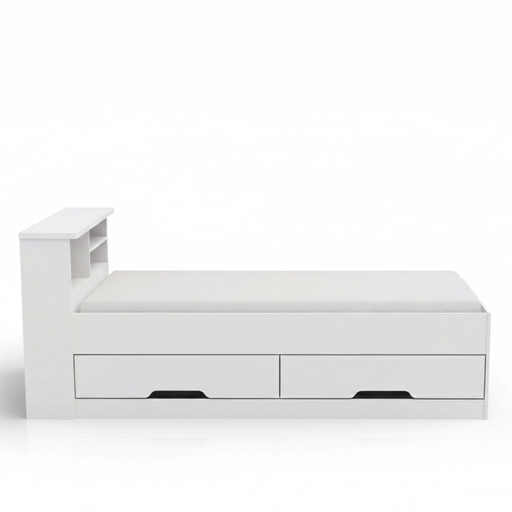 Cama-de-solteiro-JOLIE-com-gavetas-90-x-190-cm---Branco