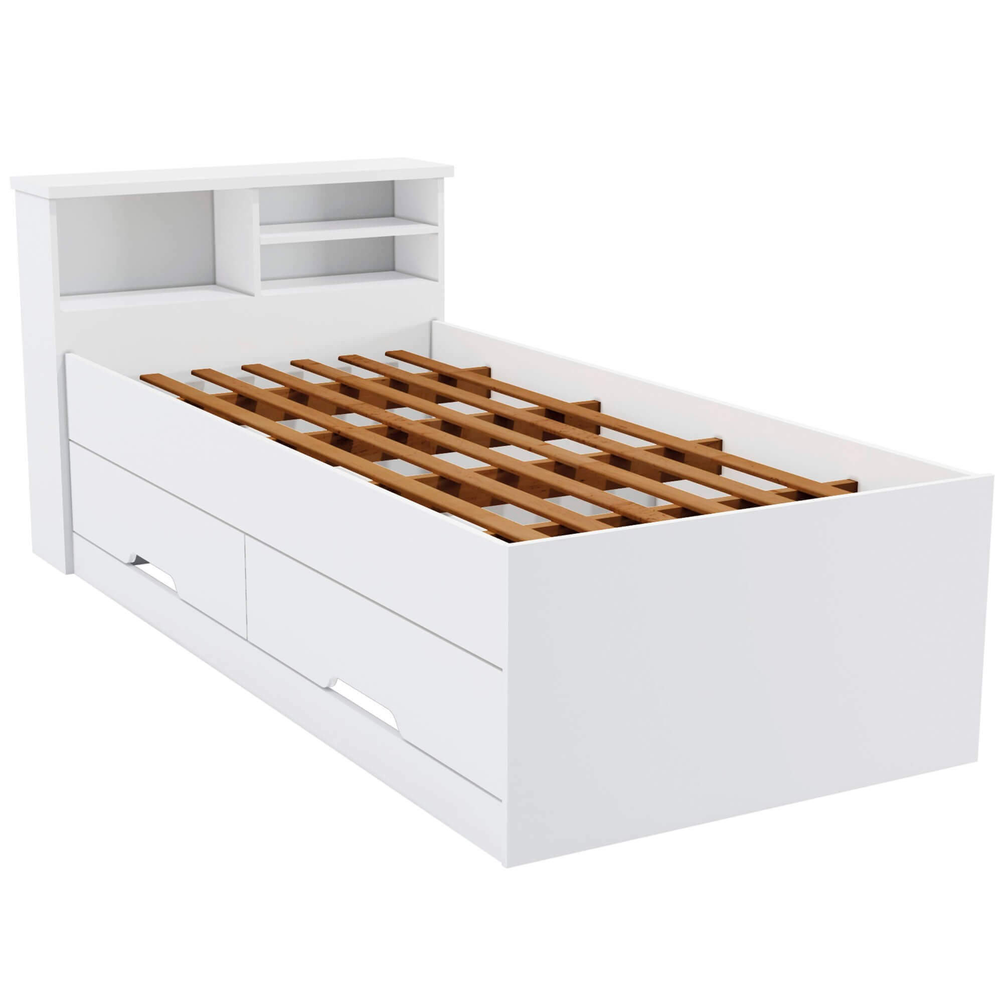 Cama-de-solteiro-JOLIE-com-gavetas-90-x-190-cm---Branco