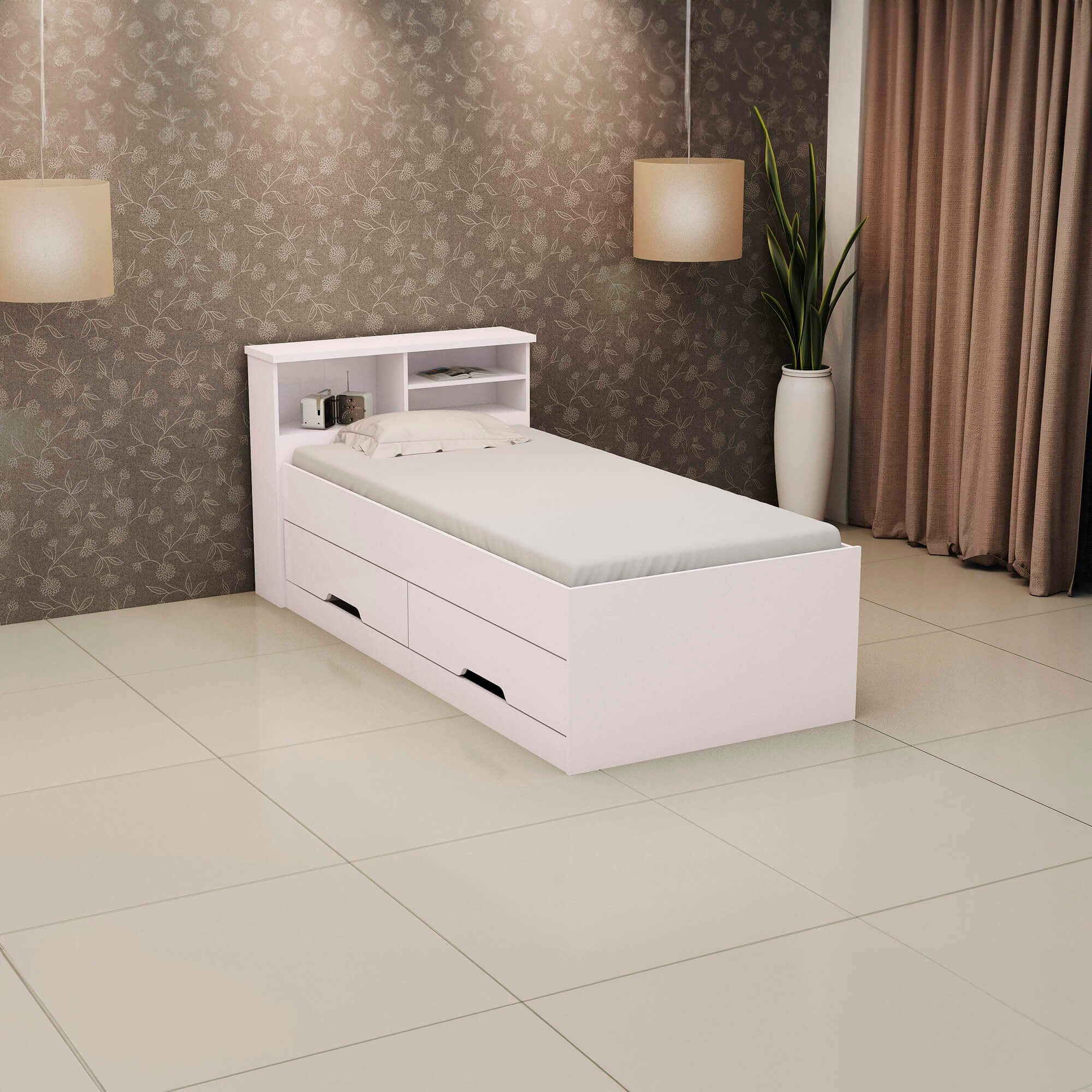 Cama-de-solteiro-JOLIE-com-gavetas-90-x-190-cm---Branco