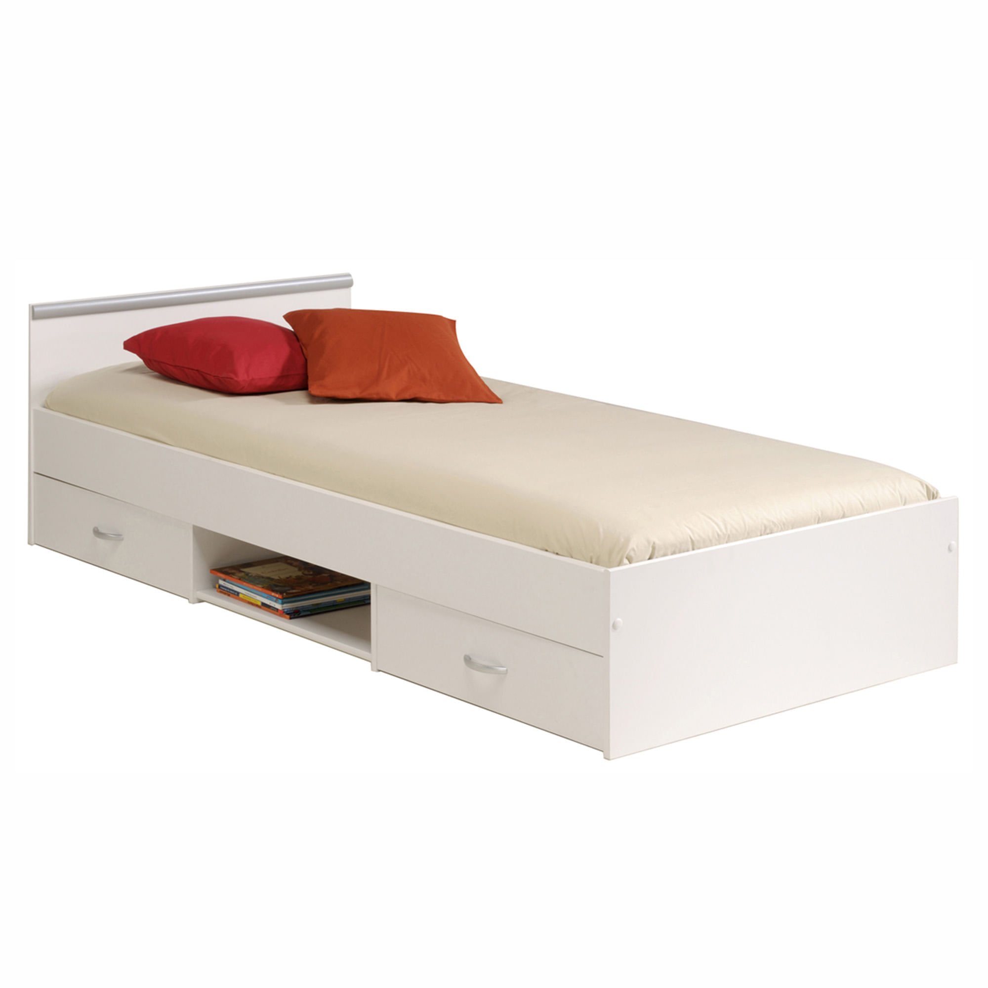 Cama-de-solteiro-ROMEO-com-gavetas-90-x-200-cm---Branco