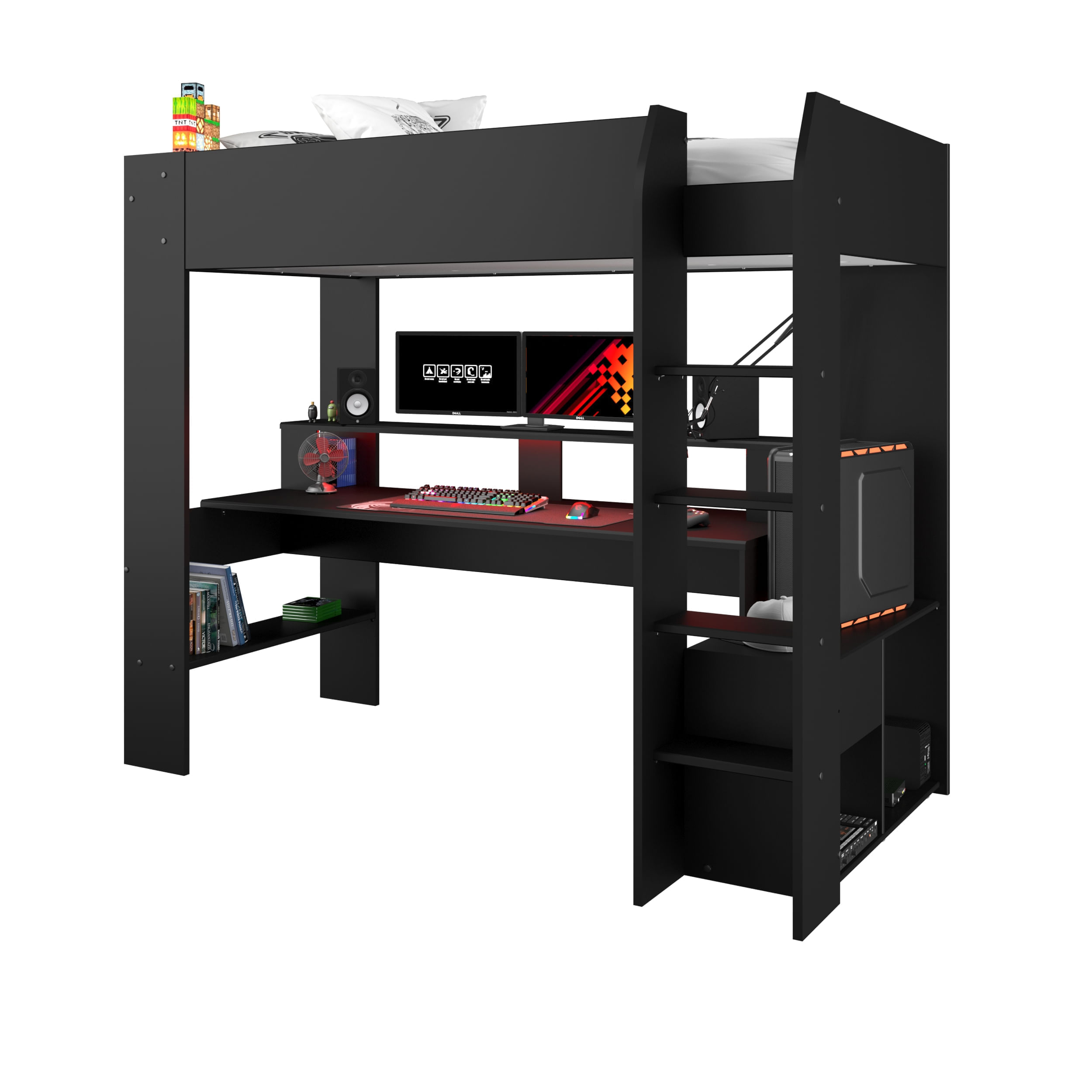 Cama-alta-gamer-ONLINE-com-LED-90-x-200-cm---Preto