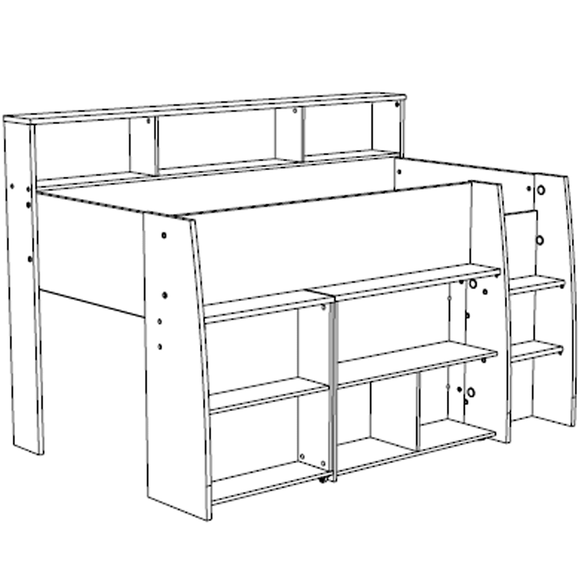 Cama-alta-LUCAS-com-secretaria-extensivel-90-x-200-cm---Carvalho-e-Branco