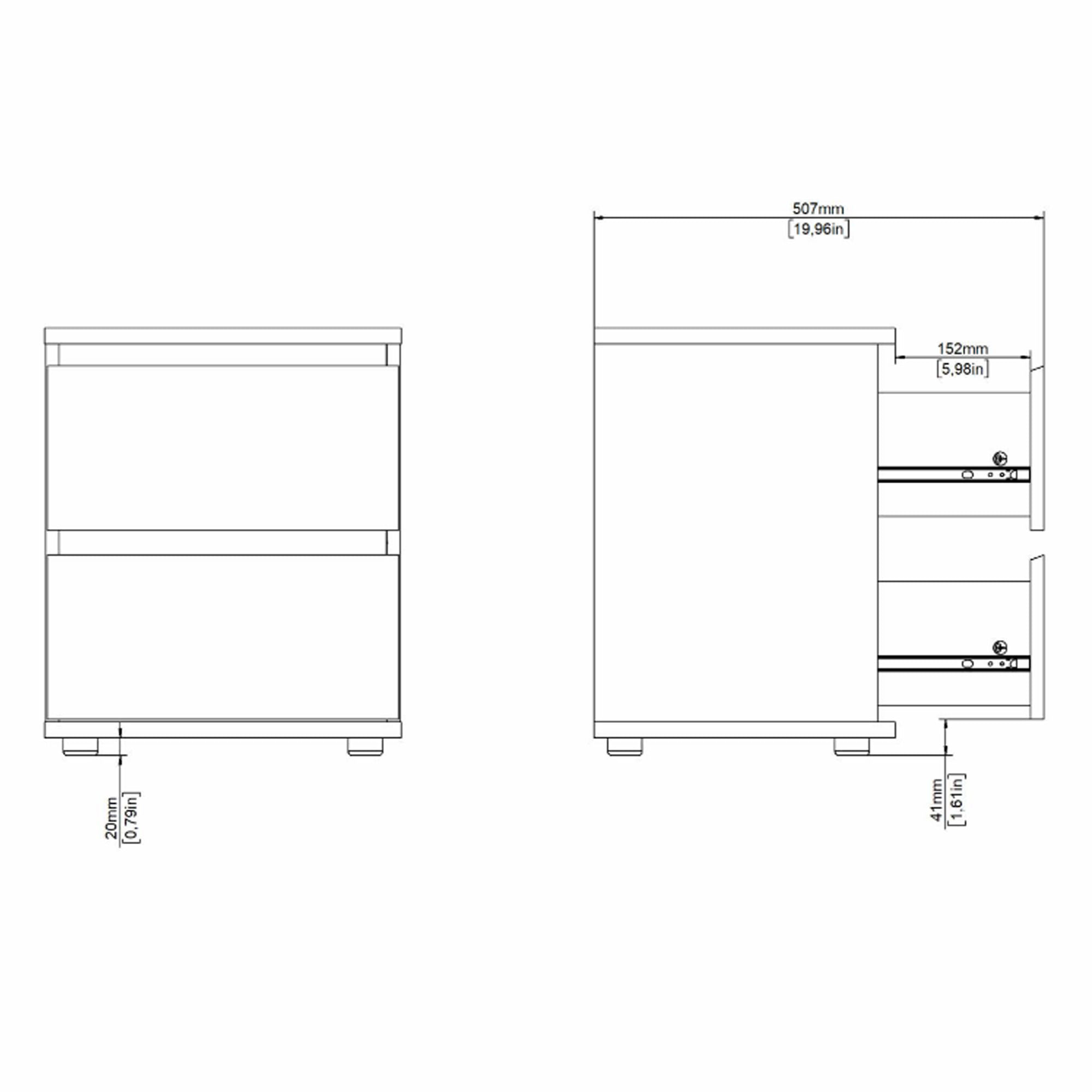 Pack-2-mesas-de-cabeceira-NEW-MATRIX-II-com-2-gavetas-Branco-Mate
