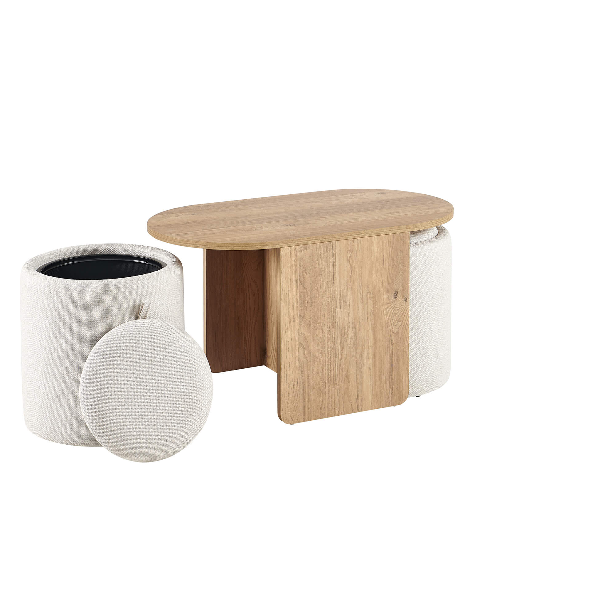 Mesa-de-centro-WELLS-com-2-puffs-com-arrumacao-Carvalho-e-Branco