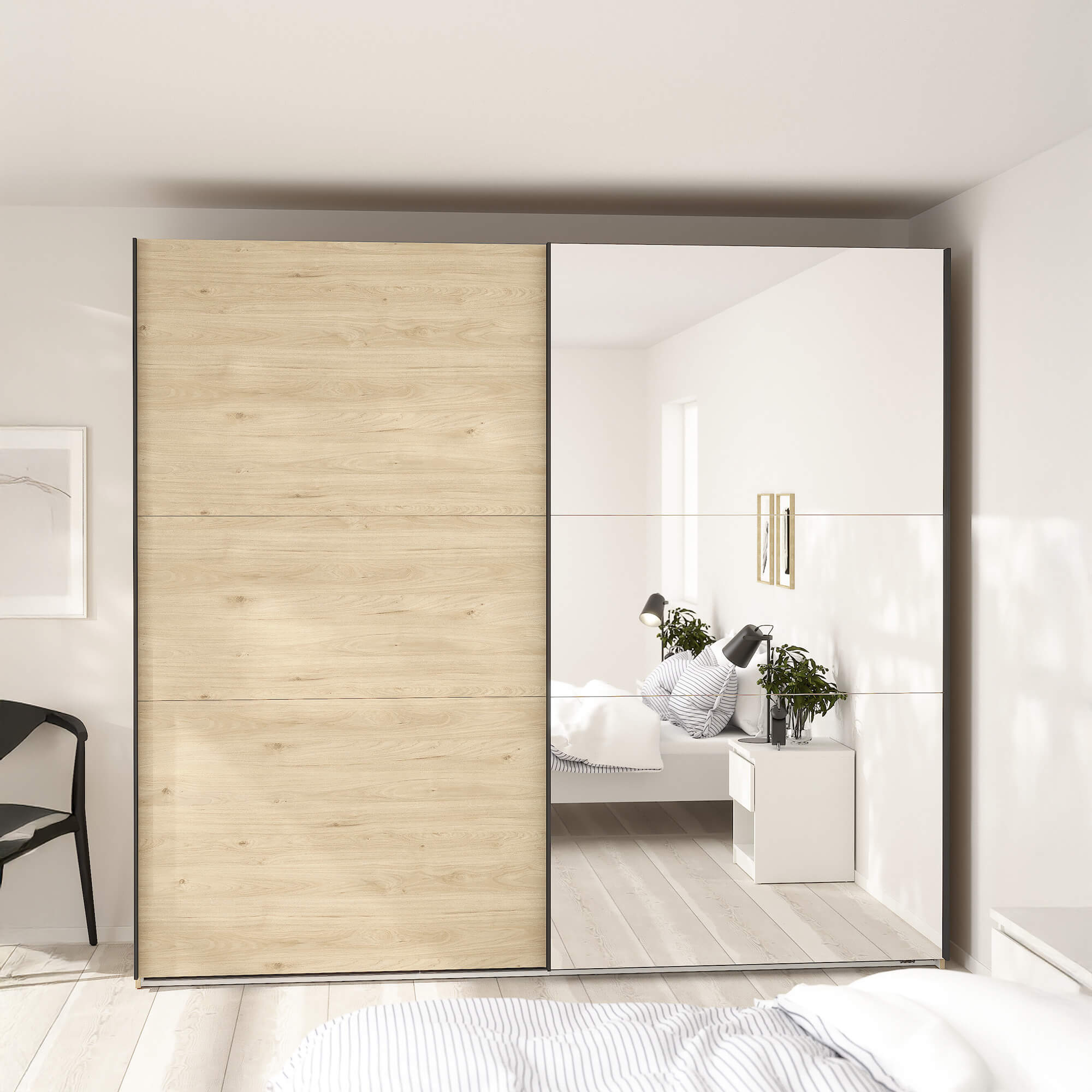 Roupeiro-COMO-com-espelho-e-portas-deslizantes-245-cm---Carvalho