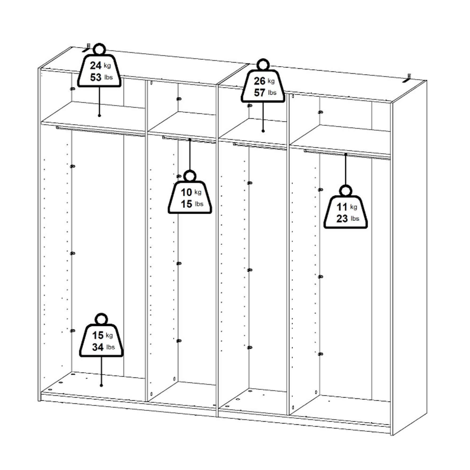 Roupeiro-COMO-com-espelho-e-portas-deslizantes-245-cm---Carvalho