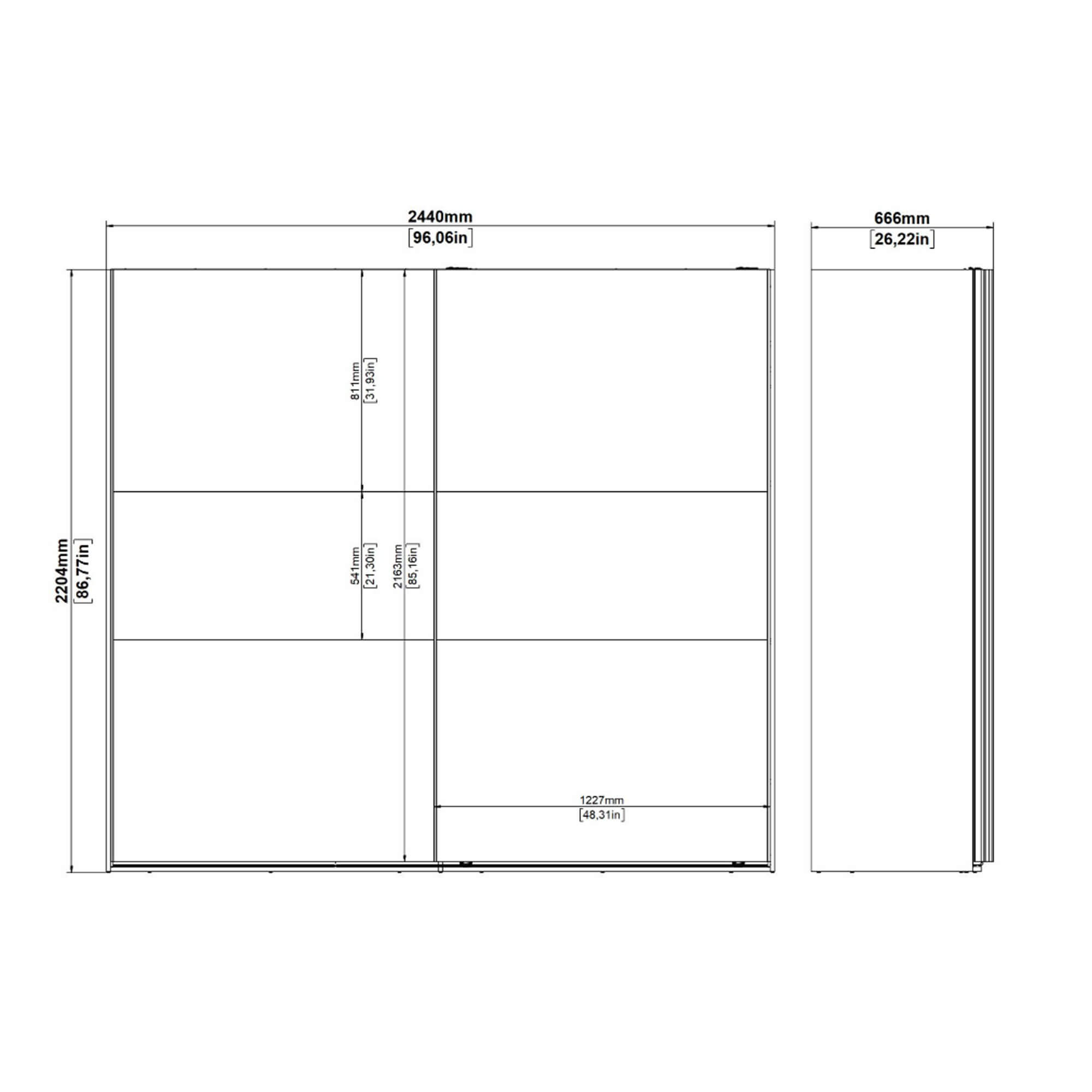 Roupeiro-COMO-com-espelho-e-portas-deslizantes-245-cm---Carvalho