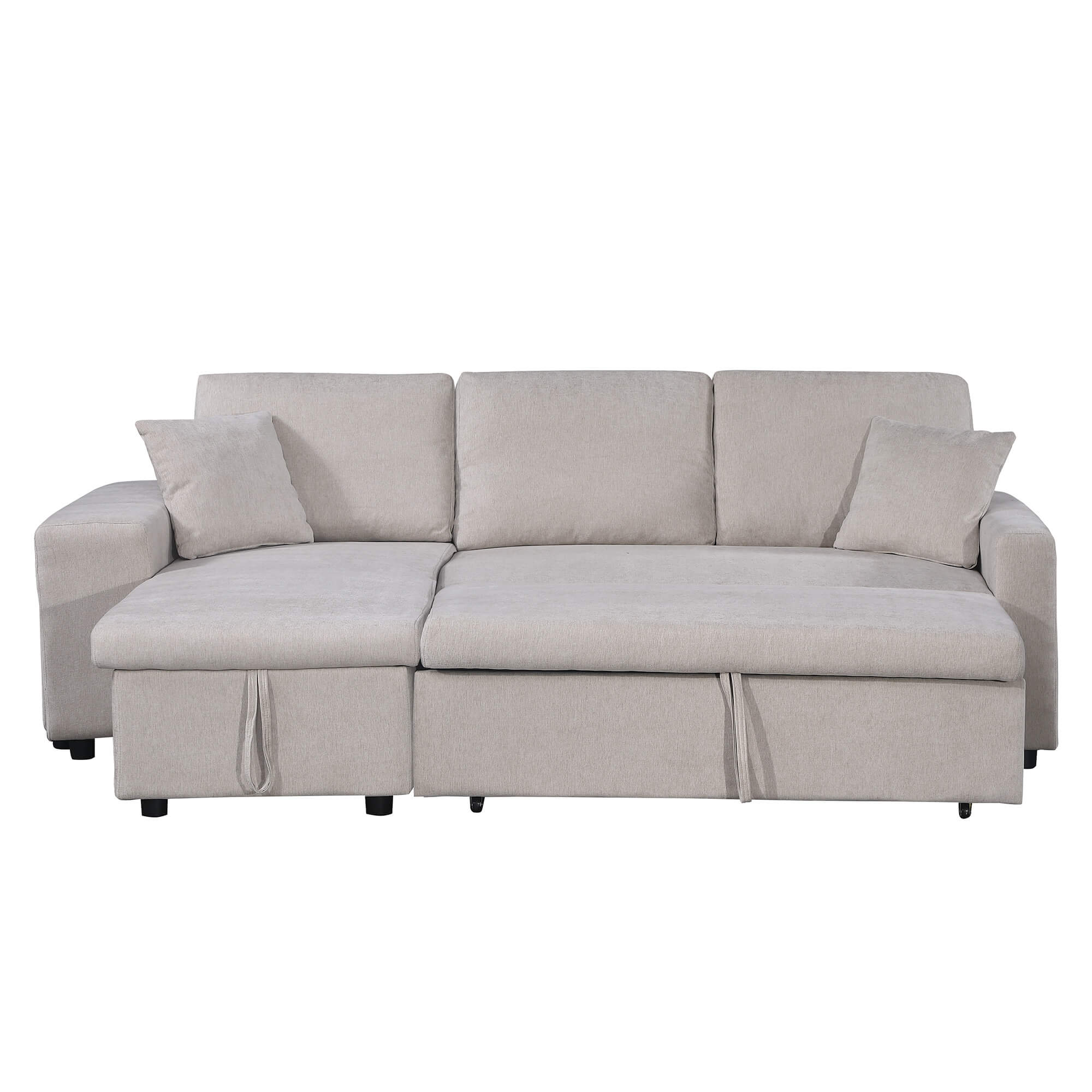 Sofa-chaise-lounge-reversivel-TOPAZIO-com-cama-bau-e-puffs-Bege-Areia