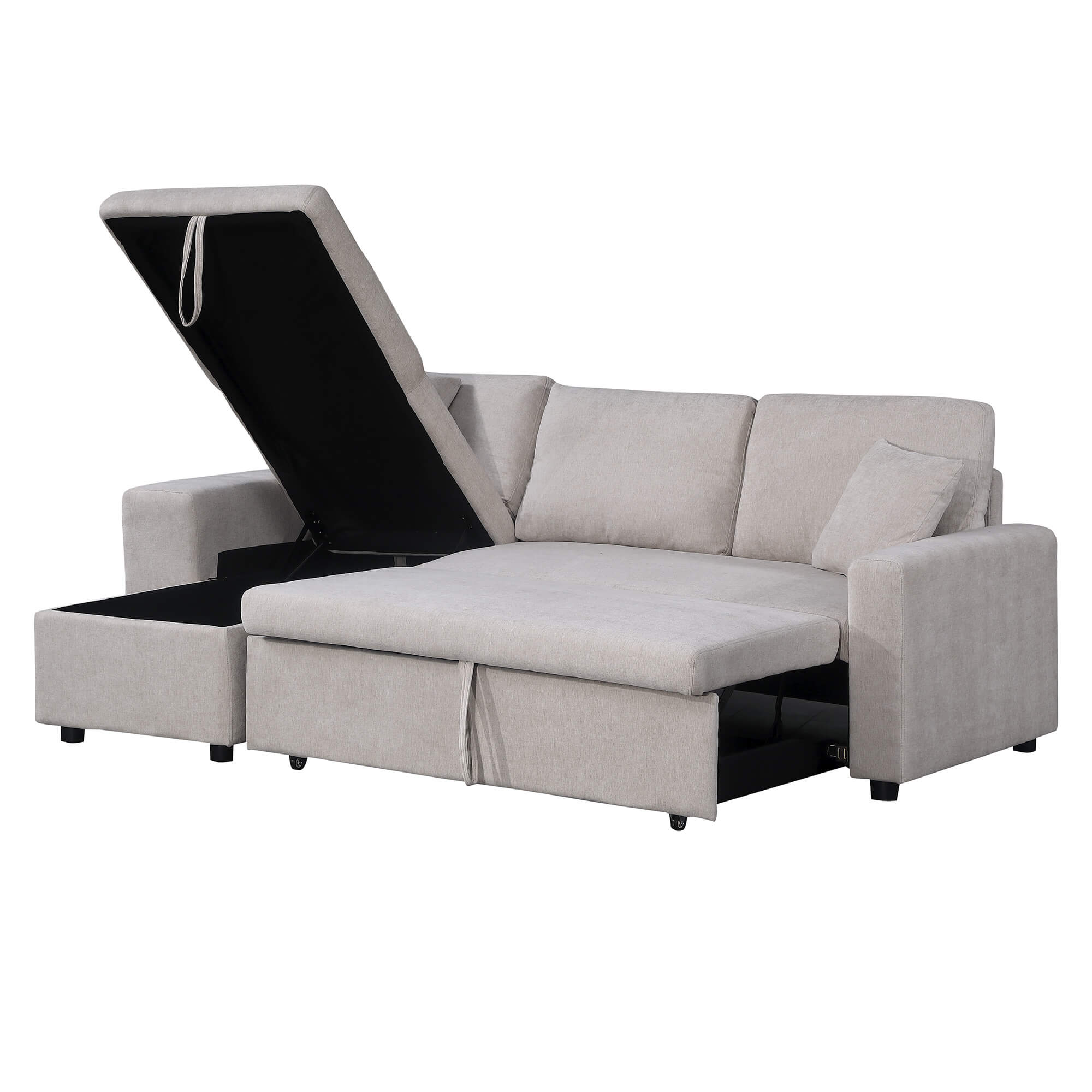 Sofa-chaise-lounge-reversivel-TOPAZIO-com-cama-bau-e-puffs-Bege-Areia