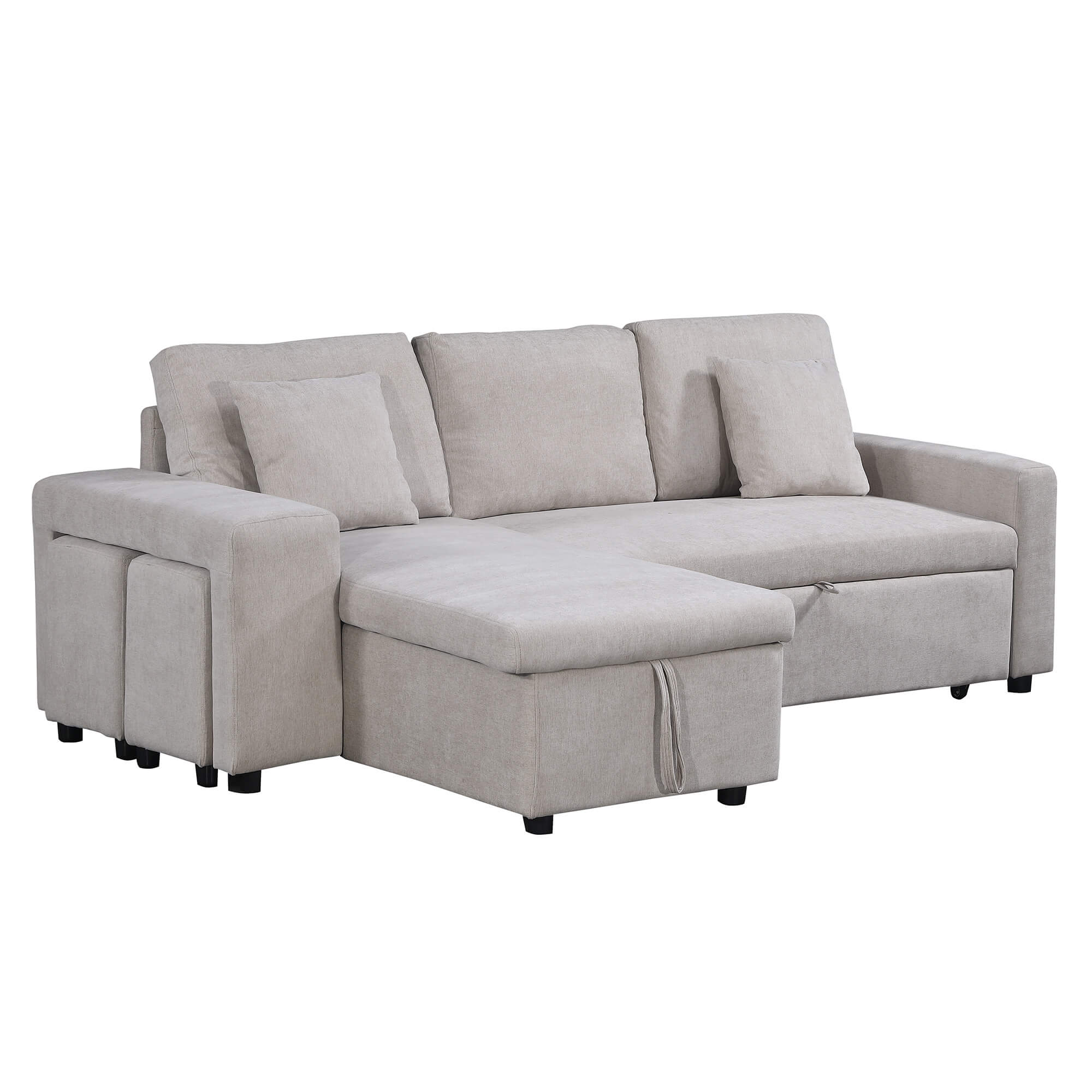 Sofa-chaise-lounge-reversivel-TOPAZIO-com-cama-bau-e-puffs-Bege-Areia
