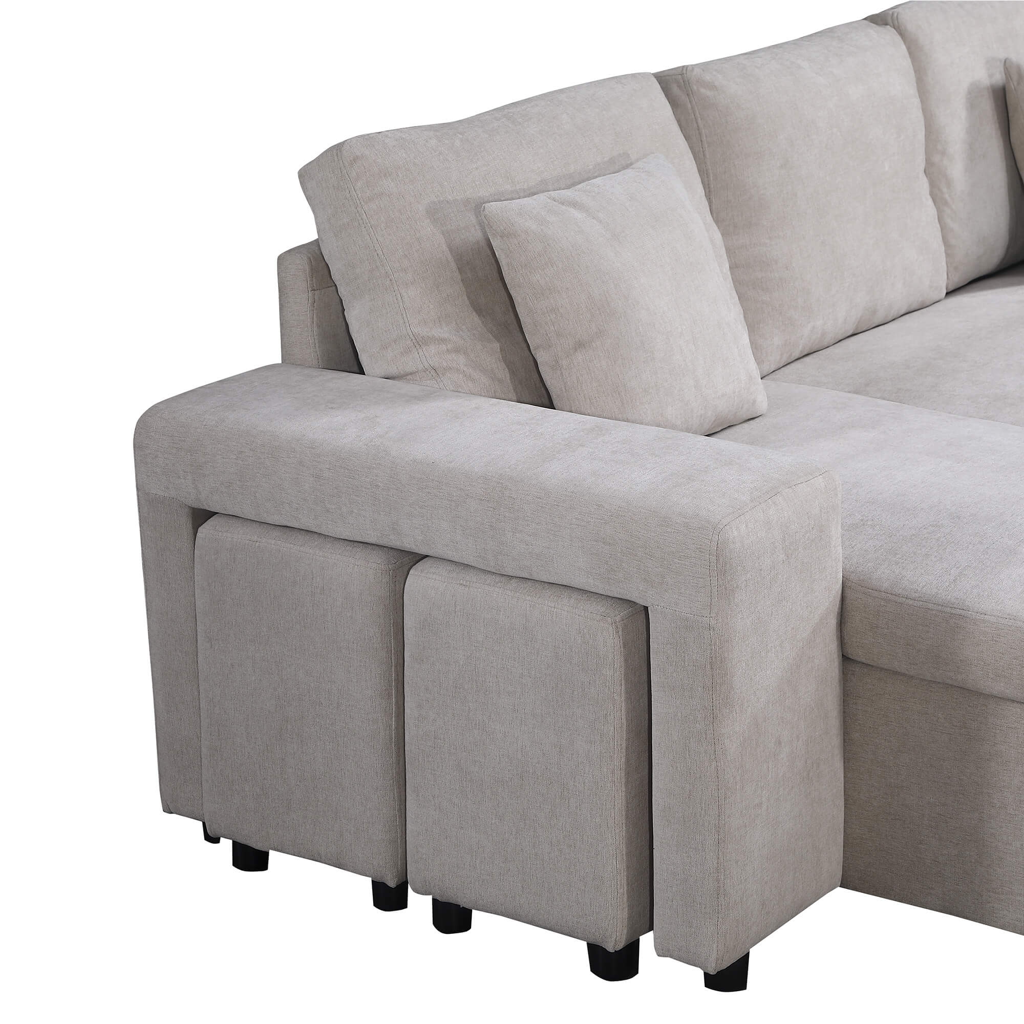 Sofa-chaise-lounge-reversivel-TOPAZIO-com-cama-bau-e-puffs-Bege-Areia