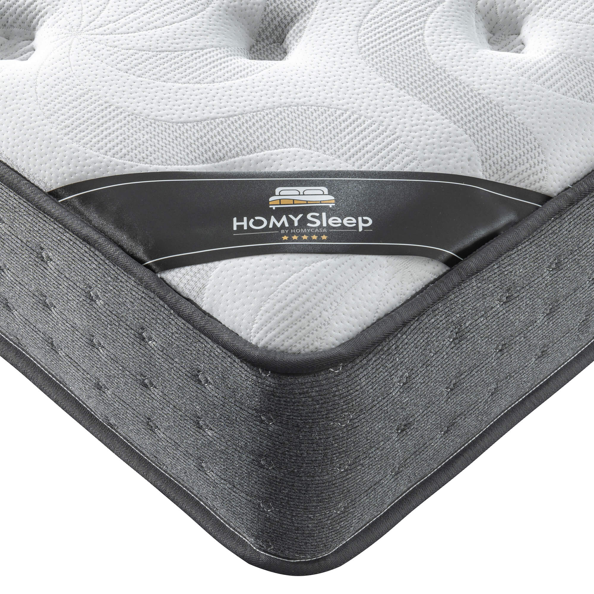 Pack-cama-de-casal-BABYLONE---Colchao-HOMYSLEEP-PALACIO-COOLER-160-x-200-cm---Cinzento